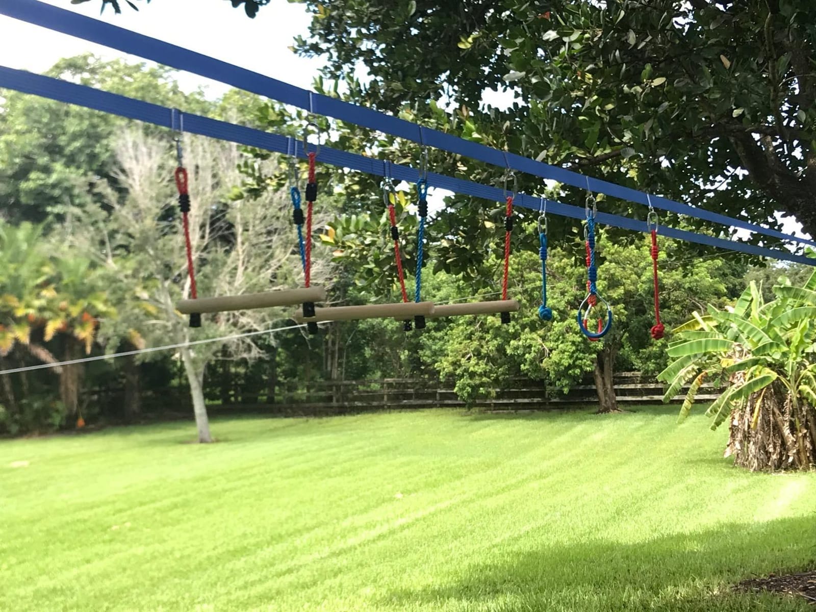 Double Ninja Slackline Obstacle Course, 80 Ft, Monkey Bars, Kids customer photo 2