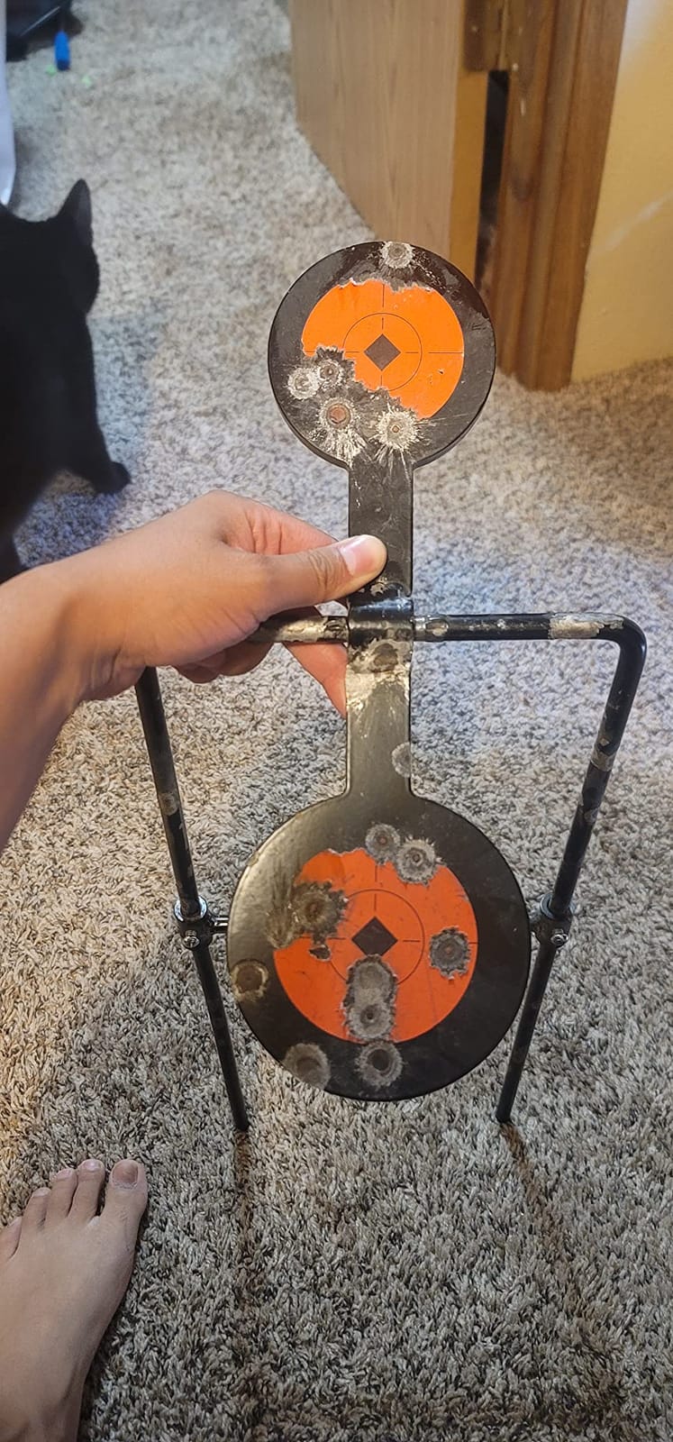 Highwild 3/8 Inch Thick Double Spinner Shooting Targets - Auto Reset Steel Target - for Centerfire Handguns Up to .44 Magnum customer photo 2