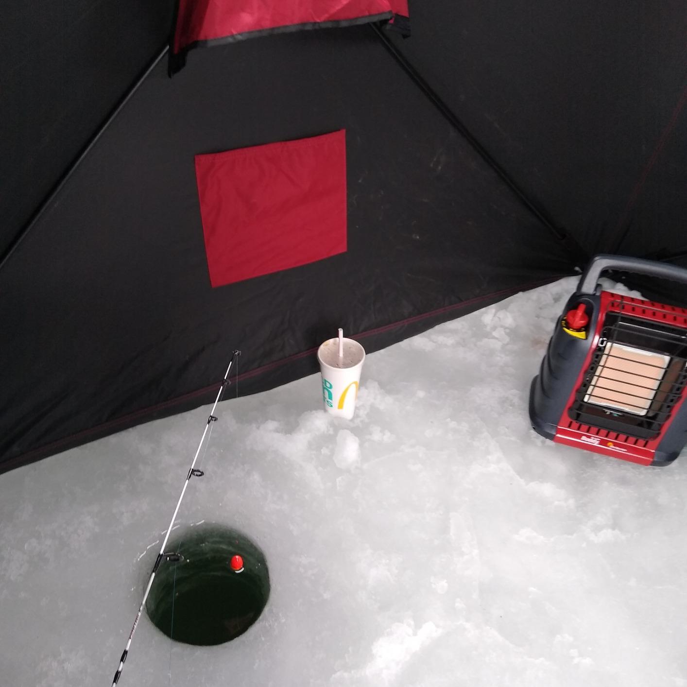THUNDERBAY Ice Cube Series Pop-Up 3-4 Person Wide Bottom Ice Fishing Shelter, 39-56 Square Feet of Fishable Area, Portable 3-4 Person Ice Shanty customer photo 2