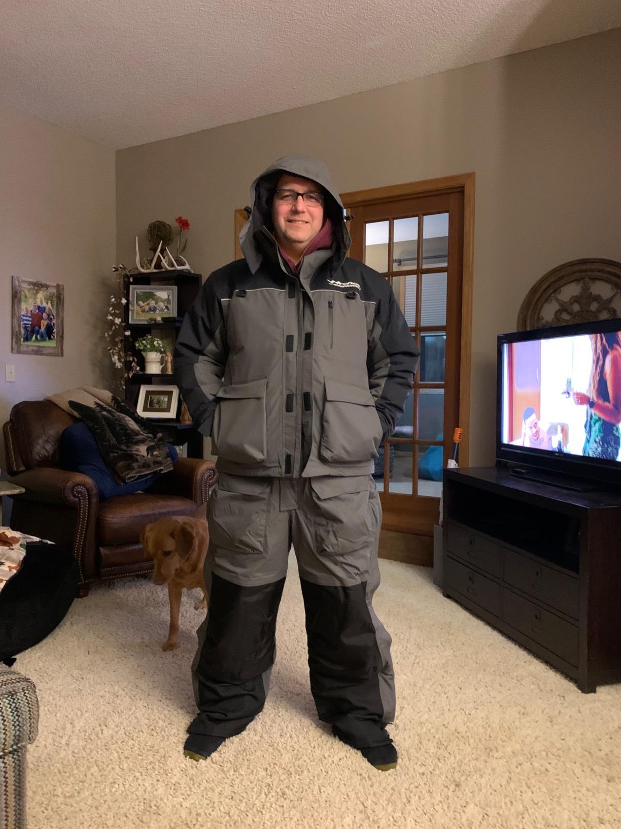 WindRider Ice Fishing Suit Insulated Bibs & Jacket Flotation Tons of Pockets Waterproof Gear for Ice Fishing and Snowmobiling customer photo 1