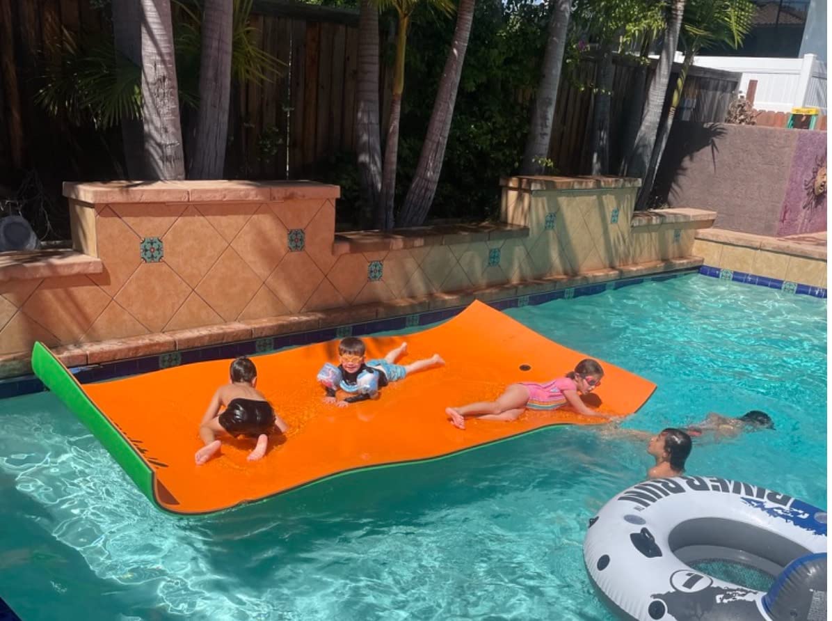 SOWKT Premium Made in USA Lily Pad Floating Mat, 9x6 12x6 18x6 ft – Foam Floating Water Mat for Lake | Lilypad Float Swim Mat for Boat & Pool customer photo 1