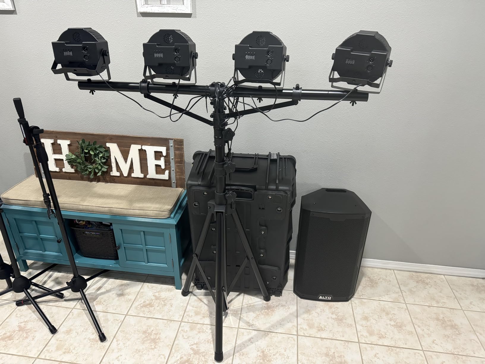 Sound Town DJ Lighting Stand-Adjustable Height, 11.5 ft Tall with Truss, Portable Lighting Truss System and T-Bars (STLS-001) customer photo 1