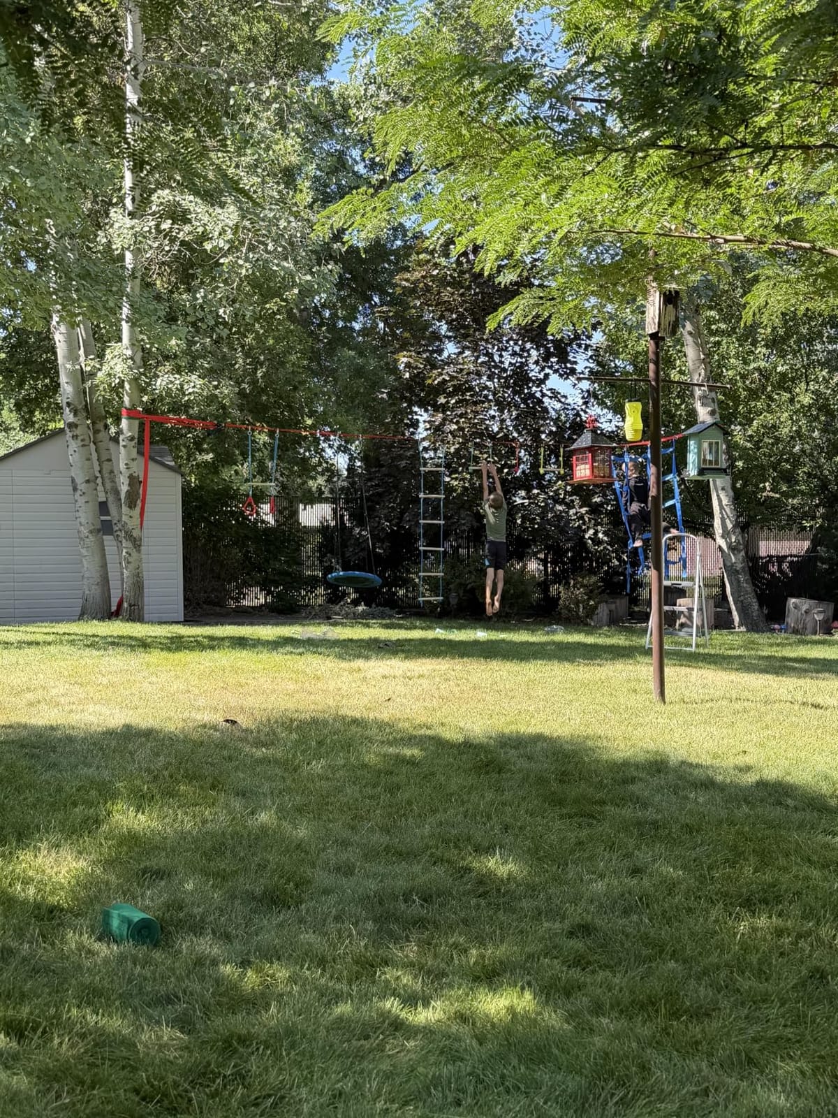 Dripex 65FT Ninja Warrior Obstacle Course for Kids - Double Longest Slacklines with 10 Most Complete Accessories for Kids, Swing, Trapeze Swing, Rope Ladder, Obstacle Net Plus 1.2M Arm Trainer customer photo 1