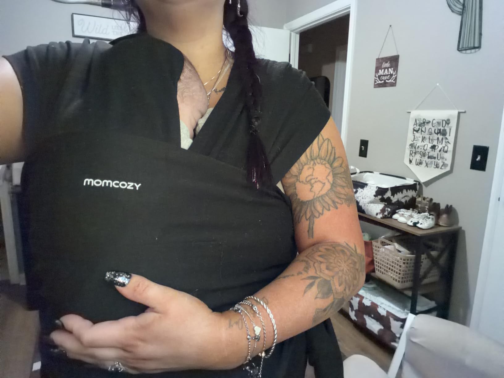 Momcozy Baby Wrap Carrier, Easy-On 2-Piece Design, Newborn to 33 lb customer photo 1