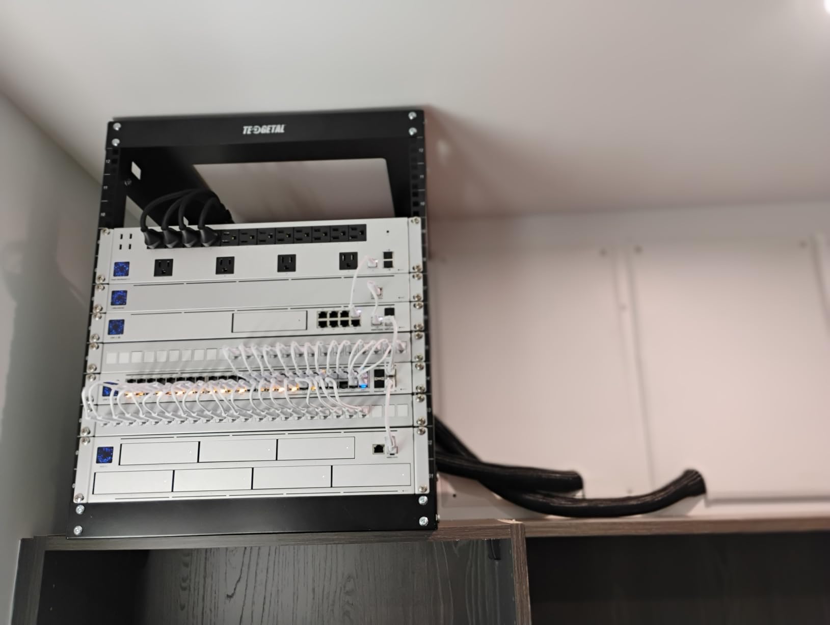 12U Wall Mount Rack Open Frame 19 Inch Server Equipment 2 Post Network Cabinet 18 inches Depth Black by Tedgetal customer photo 1