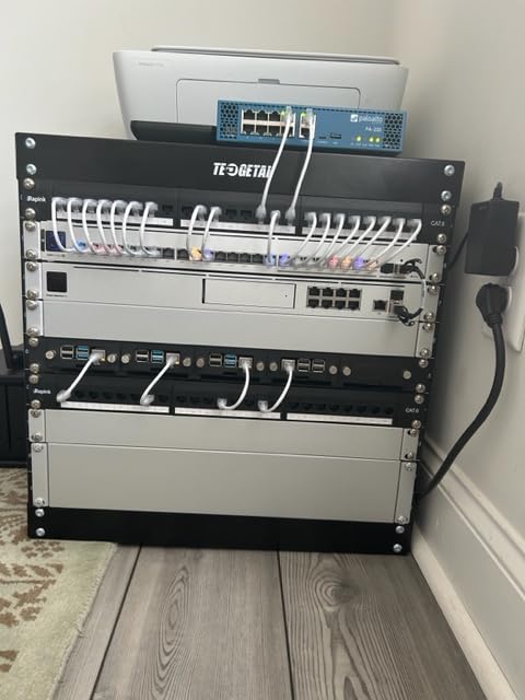 12U Wall Mount Rack Open Frame 19 Inch Server Equipment 2 Post Network Cabinet 18 inches Depth Black by Tedgetal customer photo 2