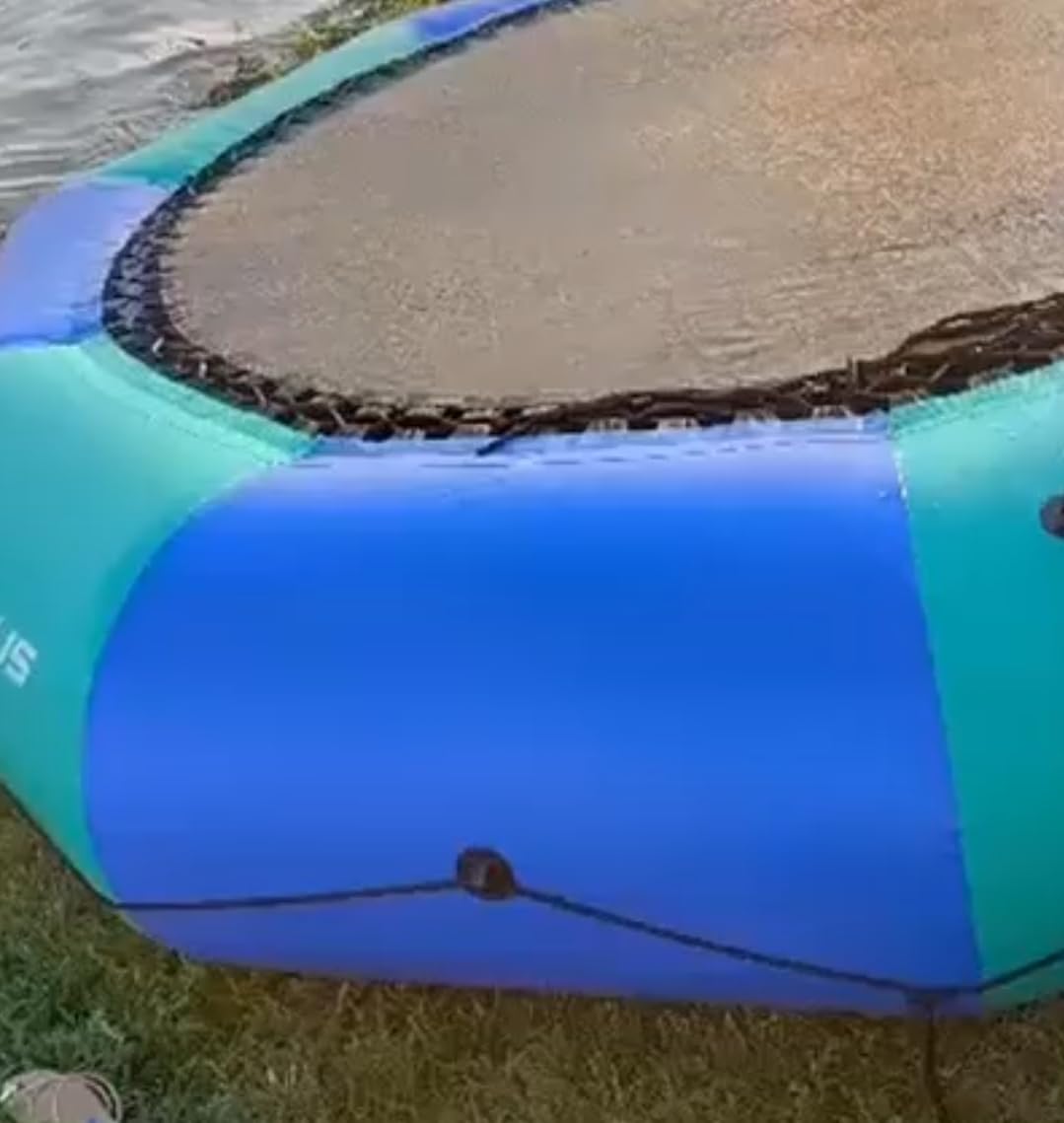 Goplus Inflatable Water Trampoline, 10FT/12FT/15FT Recreational Water Bouncer w/Electric Inflator, Rope Ladder, Mooring Ropes, Anchor, Adults Youth Bounce Swim Platform for Lakes, Pools customer photo 1