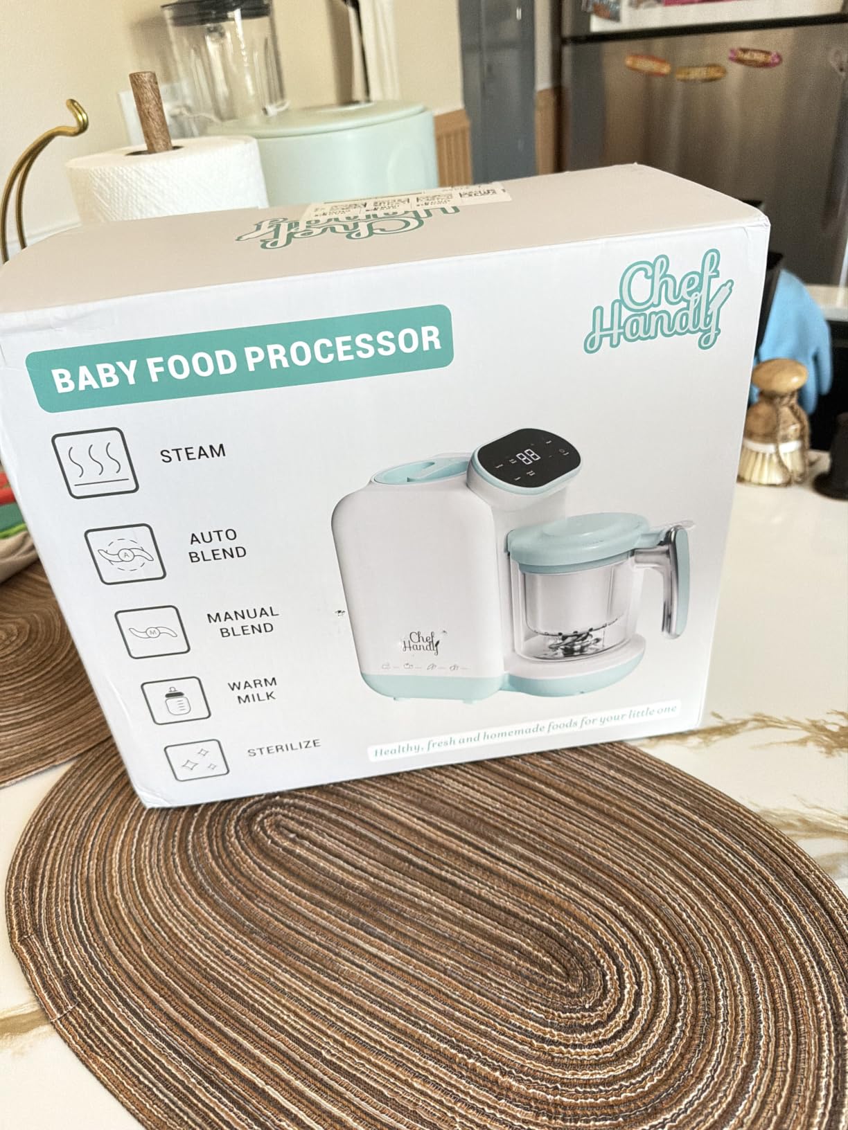 Chefhandy 5-in-1 Baby Food Maker with Stainless Steel Steam Basket, Green customer photo 1