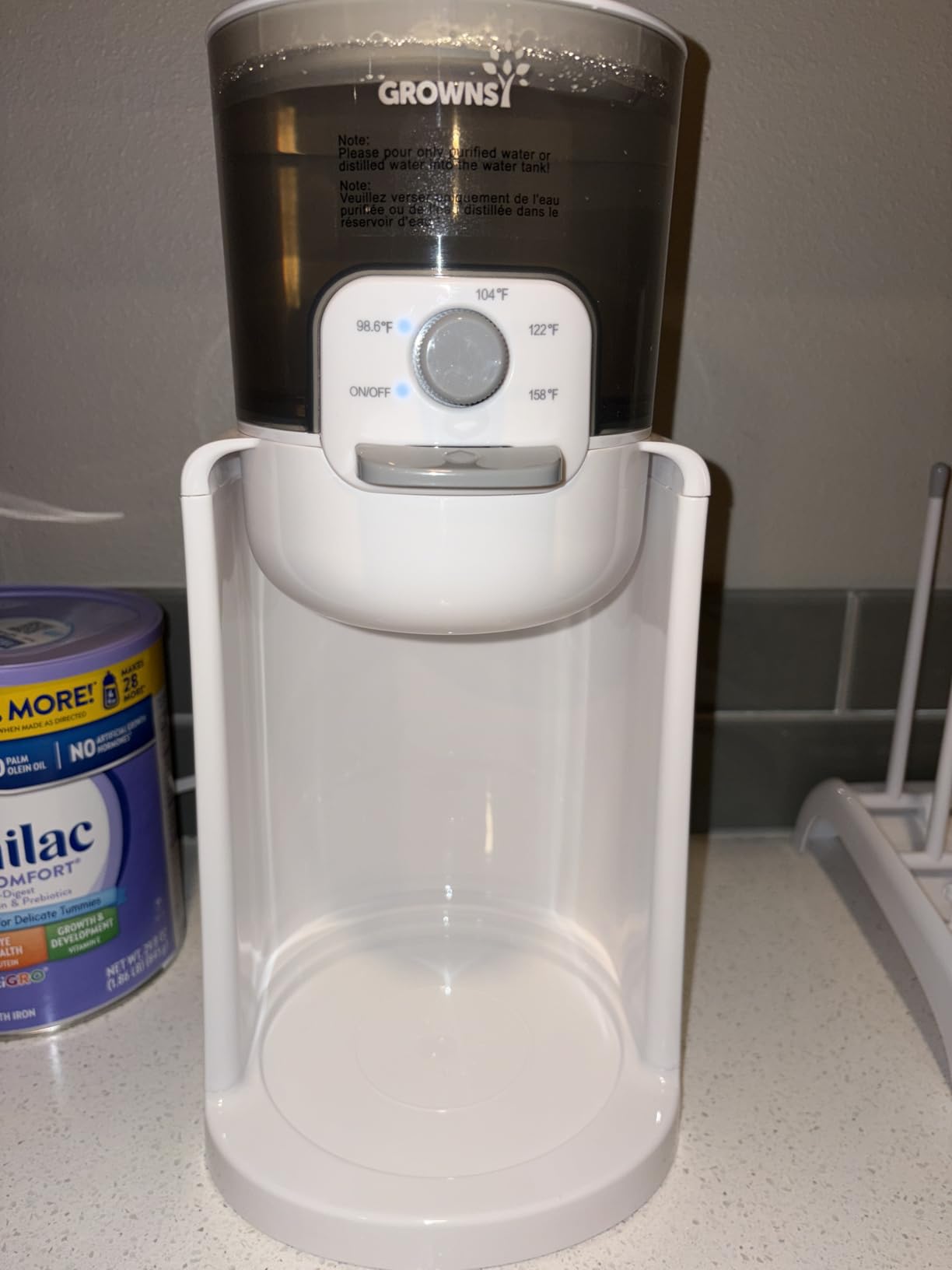 Grownsy Instant Baby Bottle Warmer with Night Light, Precise 4-Temp Control customer photo 1