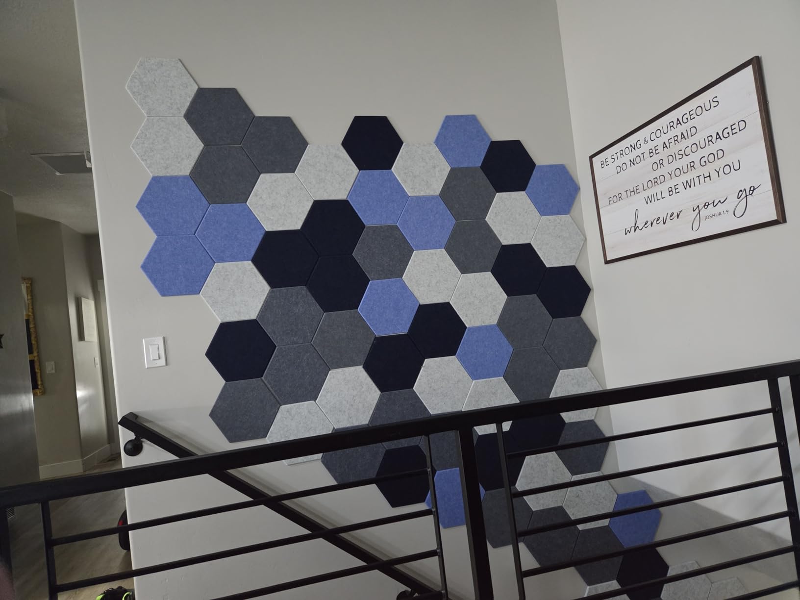 12 Pack Hexagon Acoustic Panels Self Adhesive Sound Proof Foam customer photo 2
