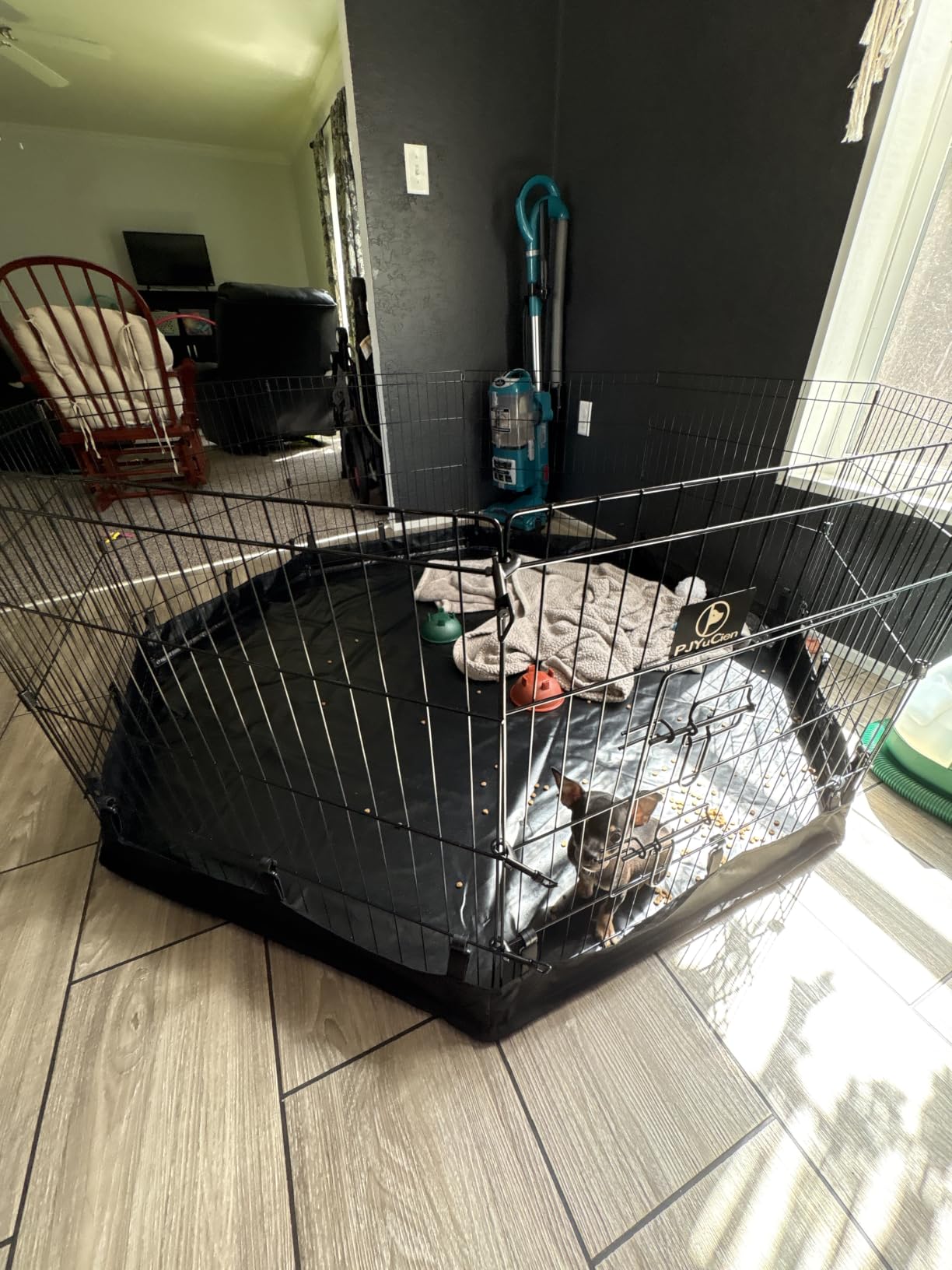 PJYuCien Puppy Playpen with Bottom Pad and Door, 8 Panels 24