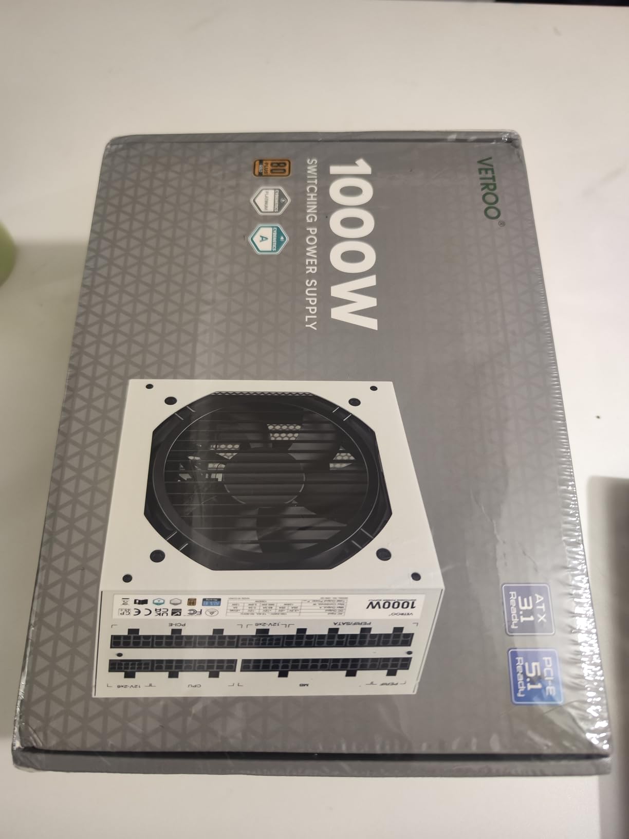 Vetroo 1000W White Power Supply, ATX 3.1 Ready & Dual PCIe 5.1 customer photo 1