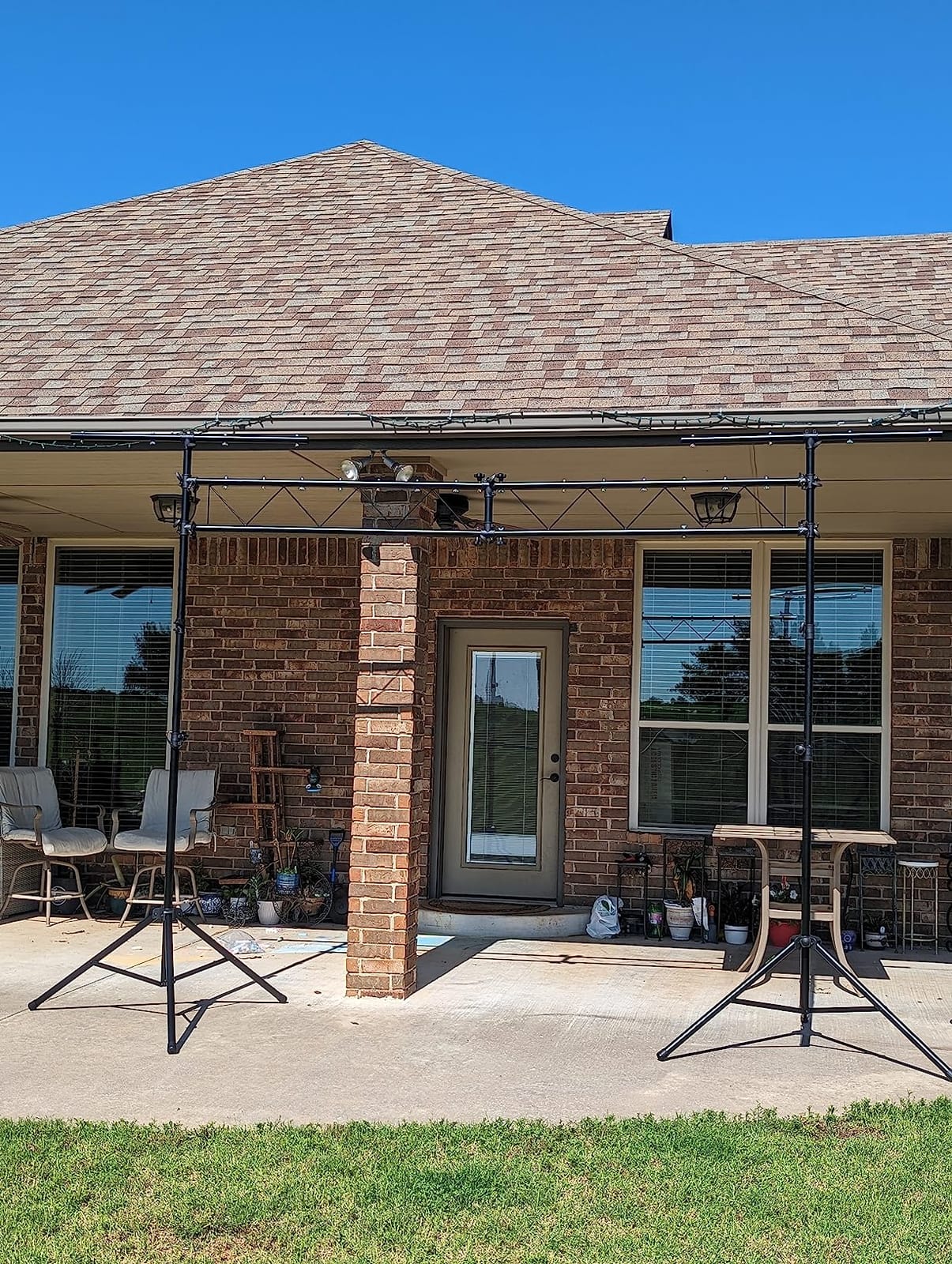 GEARit Lighting Truss System (x2) 12 Ft Tripod Stands With T-Bars (x2) 5 Ft Stage Trusses, 36 Mounting Points, Up to 200 Lbs Capacity for Pro-Grade Portable for DJ Lighting, Bands, Venues and Stages customer photo 2