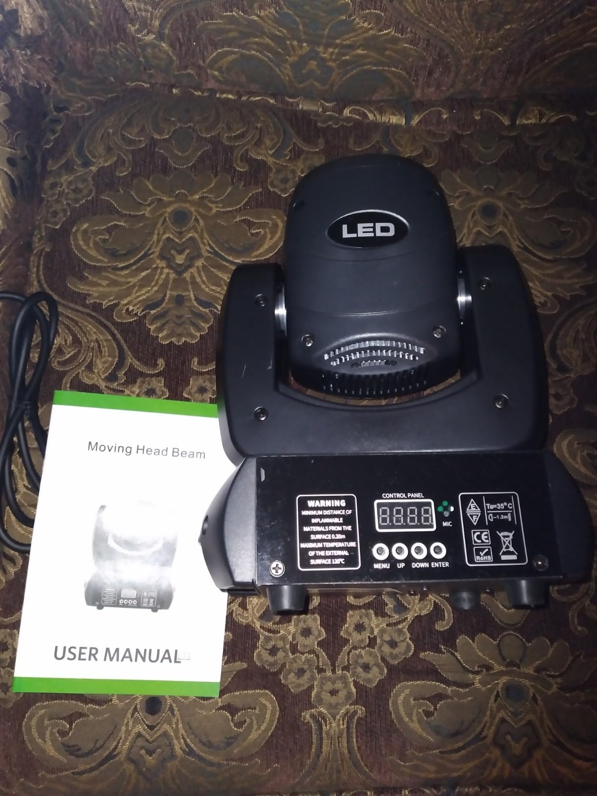 HOLDLAMP 120W Moving Head DJ Lights,18-Facet Prism Stage Lighting 8 Gobos and 8 Colors Spotlight with DMX and Sound Activated Modes for Wedding Parties Church Live Band Show Bar customer photo 1