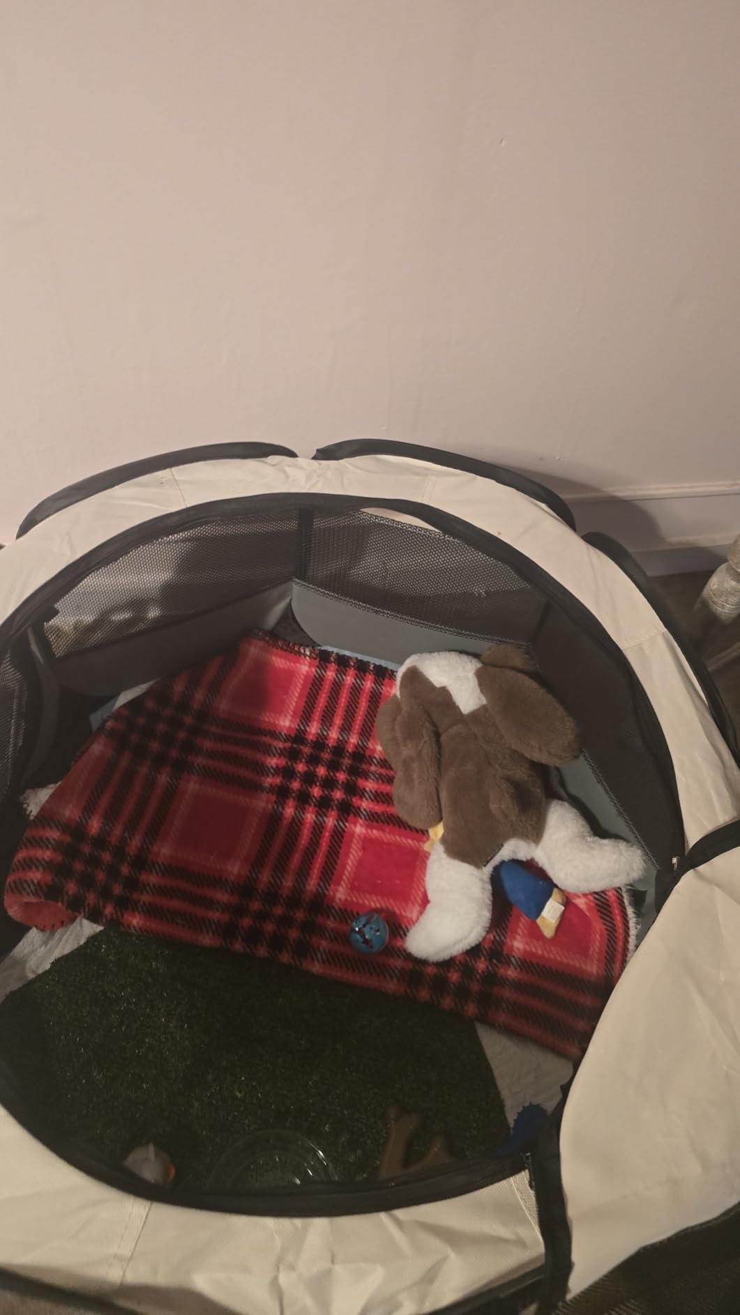 Siedihit Dog Cat Playpen, Puppy Pet Playpen Indoor for Small Dog Crate Tent Cage Outdoor, Portable Pop Up Dogs Enclosure Kennel with Carrying Case for Dogs/Cats/Rabbits(Grey, Small customer photo 2