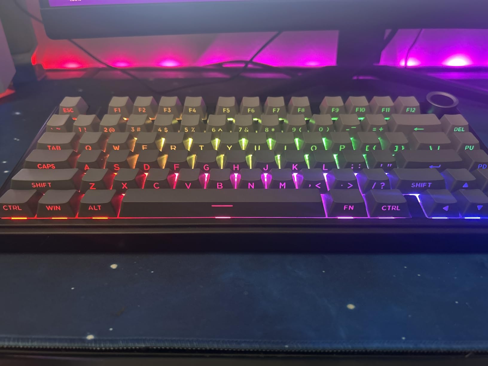 EPOMAKER x Aula F75 Gasket Mechanical Keyboard, 75% Wireless Hot Swappable Gaming Keyboard with Five-Layer Padding&Knob, BT/2.4GHz/USB-C, RGB (Light Blue, LEOBOG Reaper Switch) customer photo 2