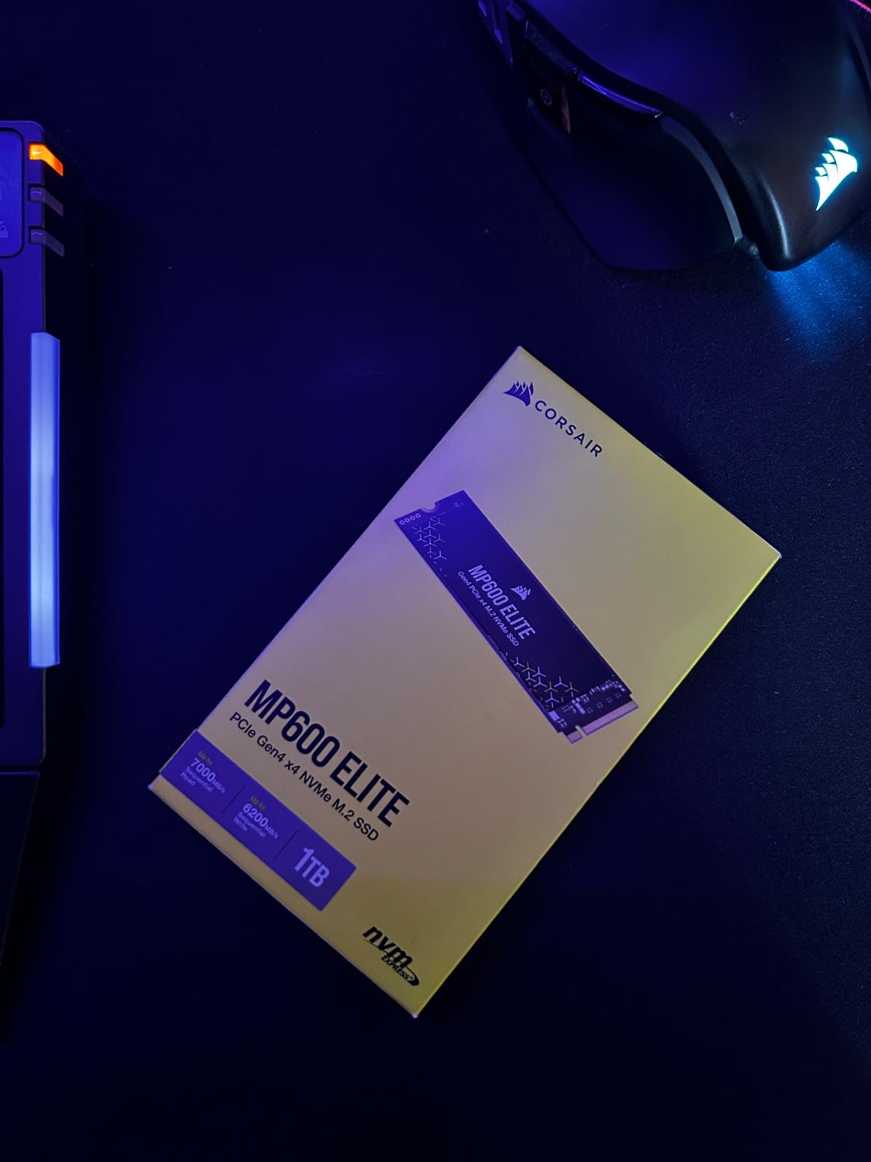 Corsair MP600 Elite 1TB M.2 PCIe Gen4 x4 NVMe SSD – M.2 2280 – Up to 7,000MB/sec Sequential Read – High-Density 3D TLC NAND – Black customer photo 2