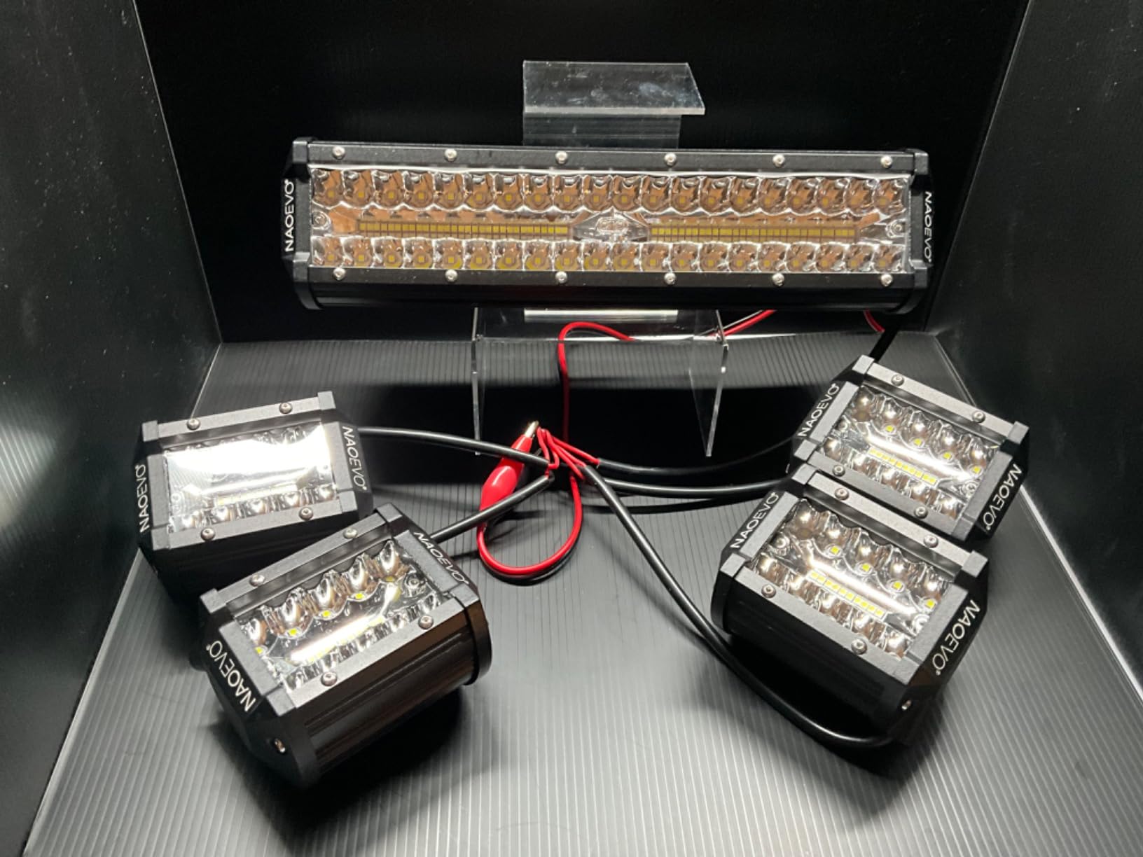 NAOEVO 12 Inch LED Light Bar with 4PCS 4 Inch LED Pod/Off Road/Fog Lights customer photo 2