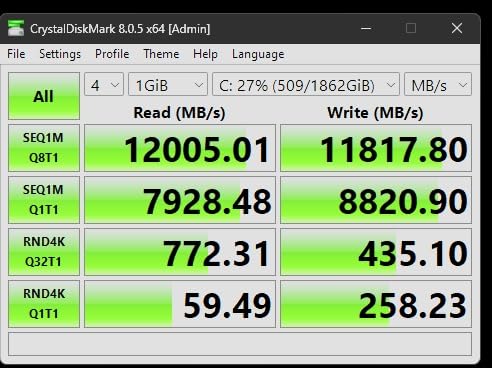 Corsair MP700 PRO 4TB M.2 PCIe Gen5 x4 NVMe 2.0 SSD – M.2 2280 – Up to 12,400MB/sec Sequential Read – High-Density TLC NAND – Black customer photo 2