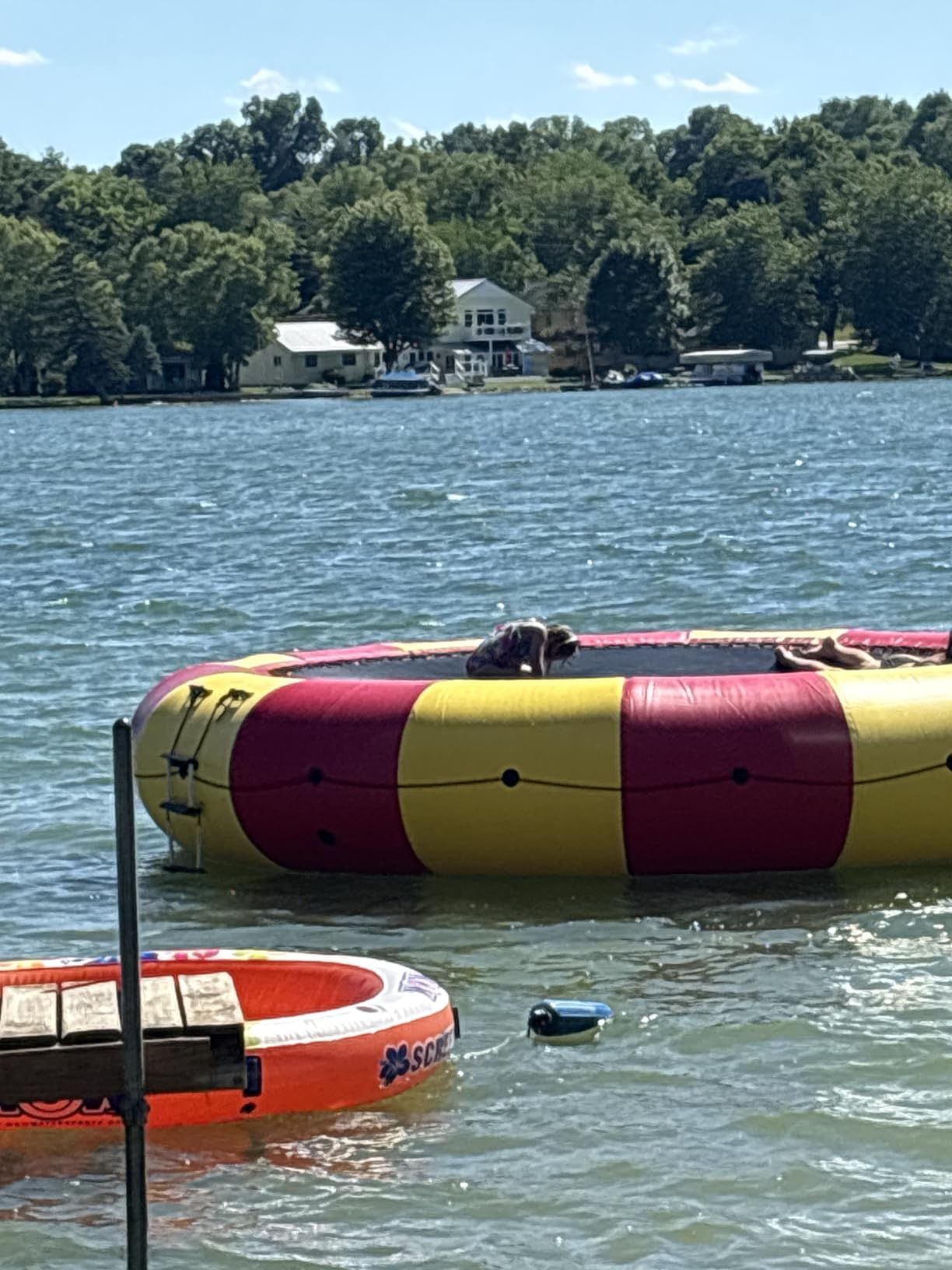 VEVOR Inflatable Water Bouncer, 17ft Recreational Water Trampoline, Portable Bounce Swim Platform with 5-Step Ladder & Electric Air Pump, Kids Adults Floating Rebounder for Pool, Lake, Water Sports customer photo 2