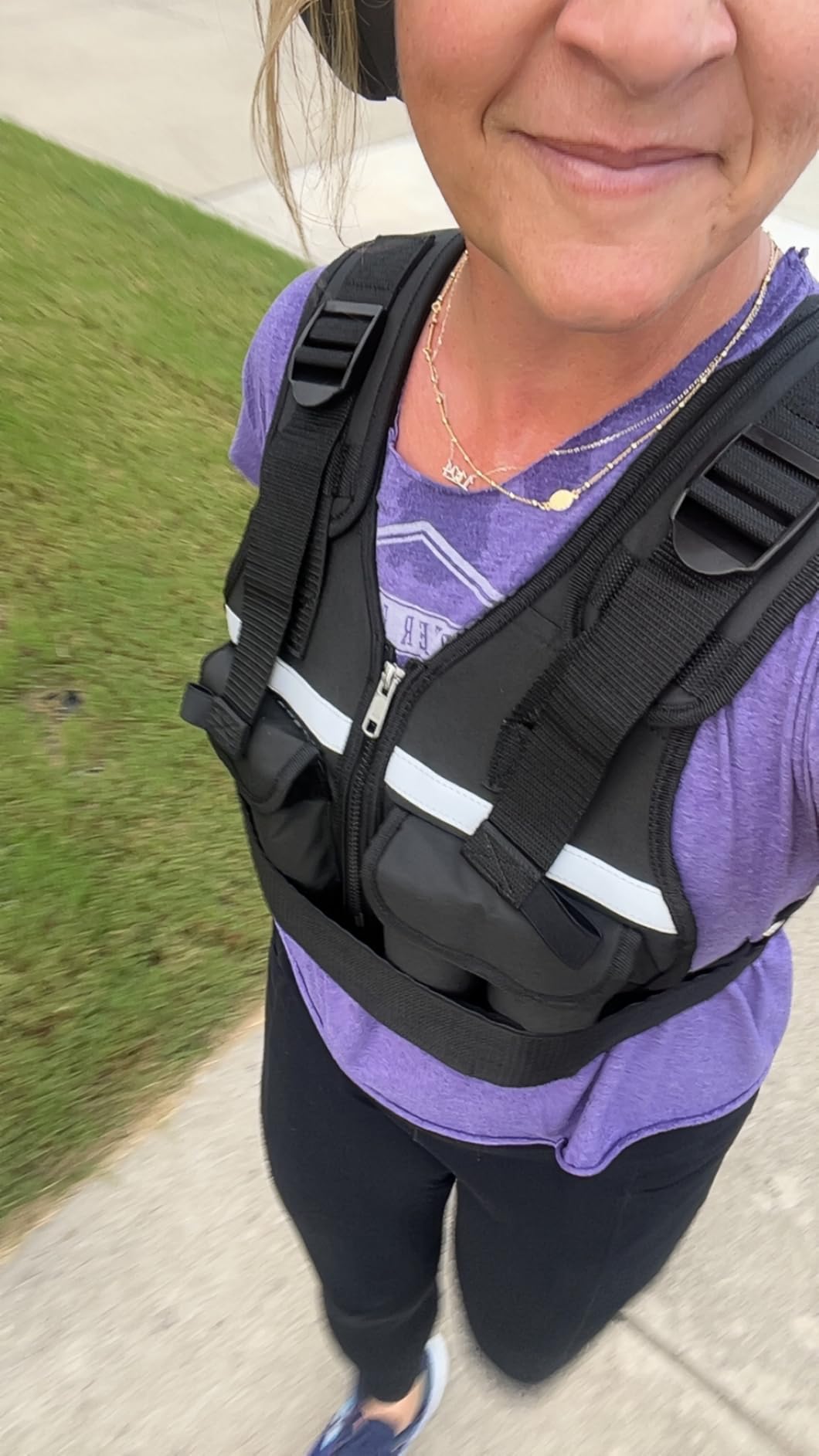 Sportneer Adjustable Weighted Vest Weights: 2-18 lbs/2-42 lbs Washable Weight Vest for Walking 16 In 1 Fast Adjust Rucking Vest for Women and Men Home Gym Running Jogging Strength Training Vests customer photo 2