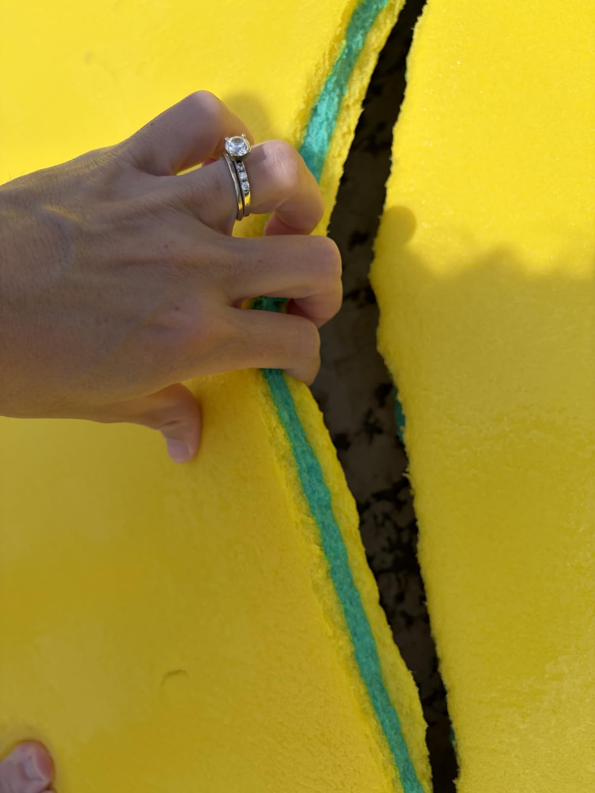 Outroad Floating Water Pad Mat, 3 Layers XPE Foam 9/12/18 Ft Lily Pad for Beach, Ocean, Lake, Roll-Up Floating Island for Water Recreation and Relaxing(Blue/Yellow) customer photo 2