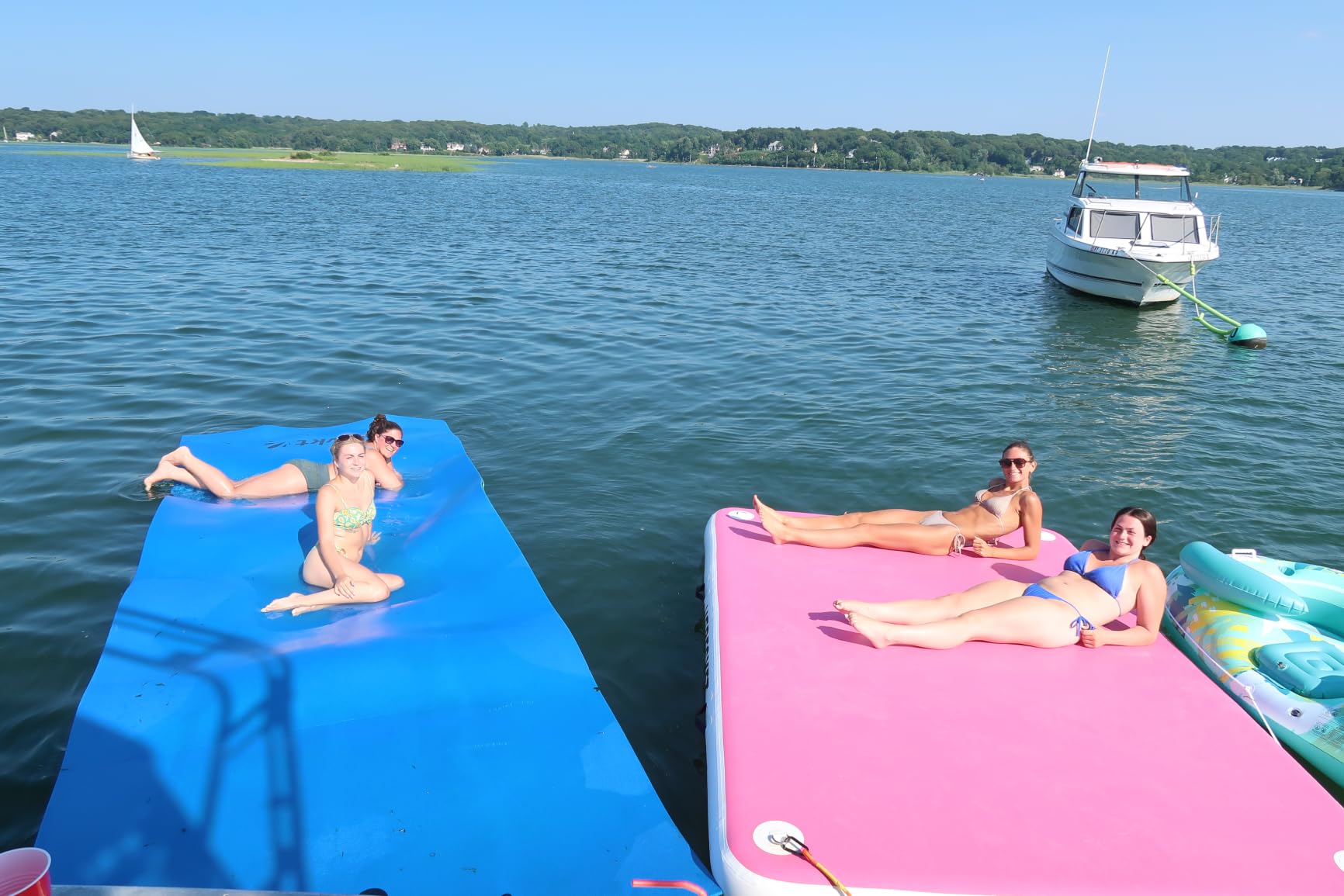 Inflatable Floating Dock Platform with Soft Ladder customer photo 2