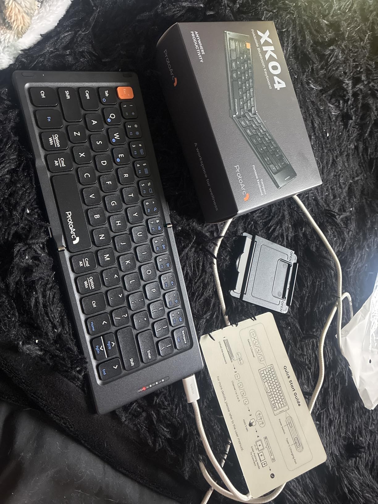 ProtoArc XK04 Foldable Compact Keyboard for Phone and Tablet, Black customer photo 1