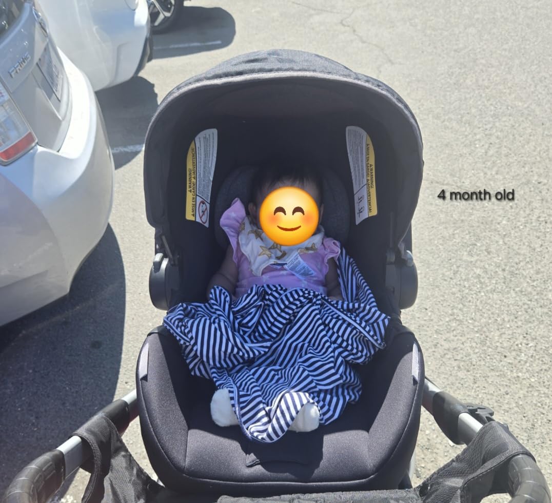 Diono LiteClik 30 R SafePlus Infant Car Seat and Base, Rear-Facing for Infants 4-30lbs, SafePlus Engineering, with Infant Insert, UPF 50+ Sunshade (Black) customer photo 2