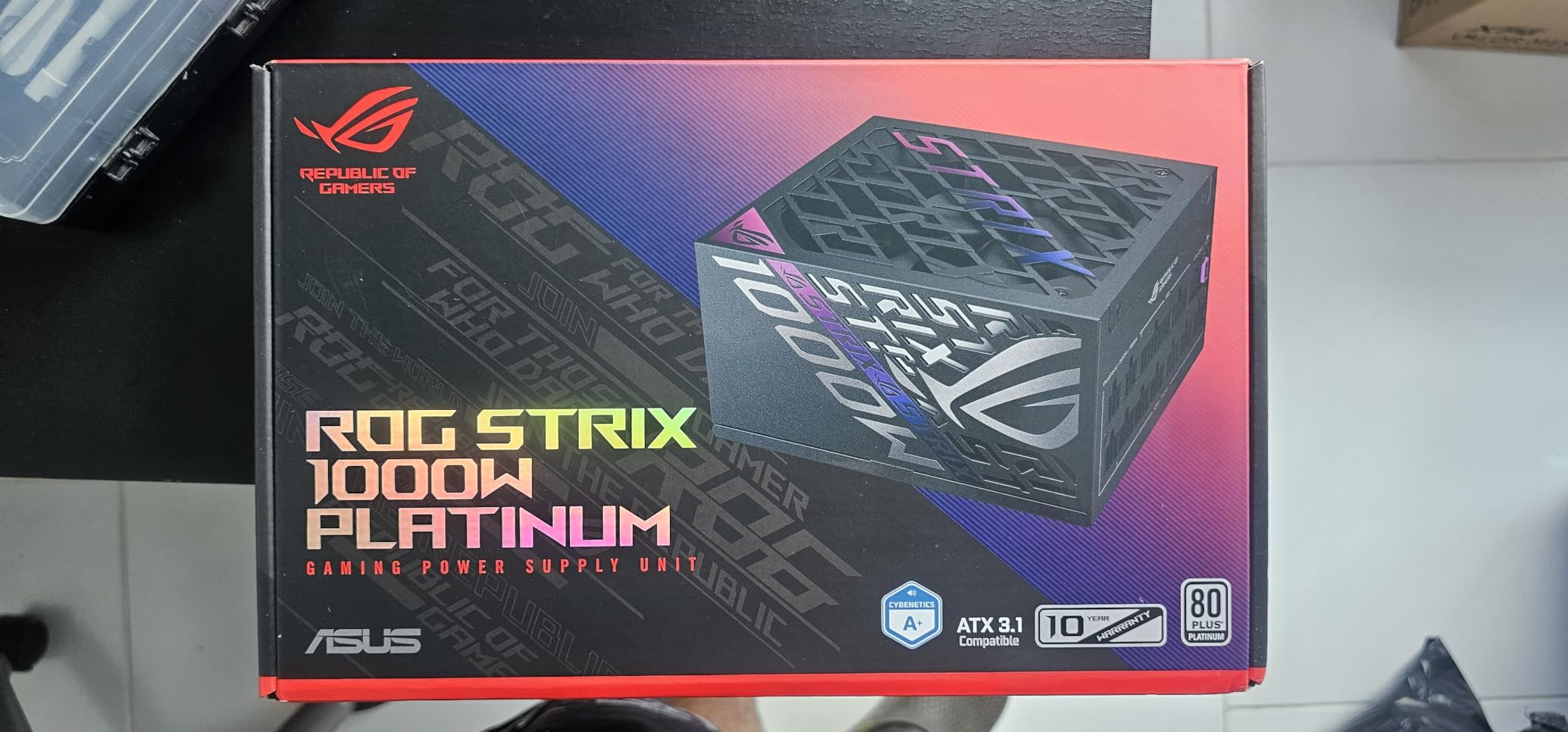 ASUS ROG Strix 1000W Platinum (Fully Modular Power Supply, 80 Plus Platinum Certified, ATX 3.1, Cybenetics Lambda A+, GaN MOSFET, GPU-First Intelligent Voltage Stabilizer, 10-Year Warranty) customer photo 2