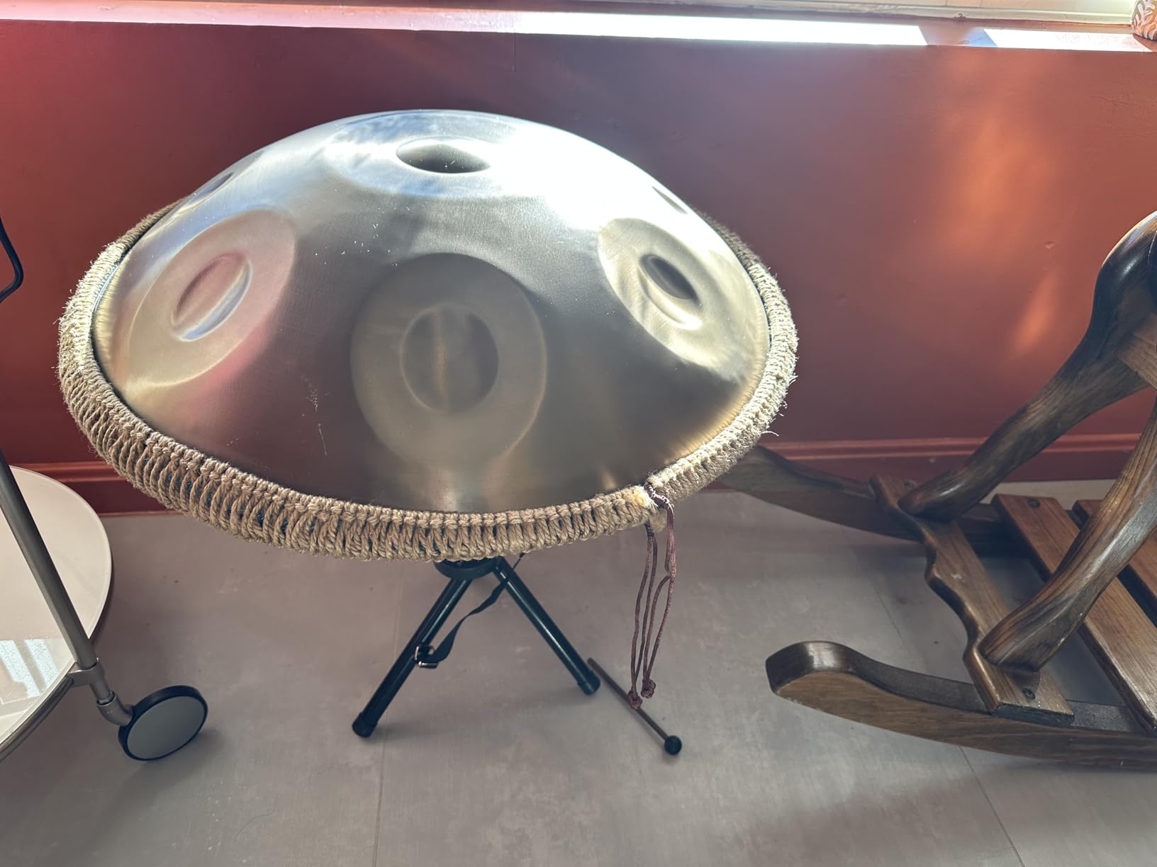 Handpan Drum - 22-Inch 10-Note D Kurd 440Hz - Hand Tuning Handpan - Includes Soft Bag, Mallets, Stand, Note Stickers, Cleaning Cloth - Artist Performance Video customer photo 2
