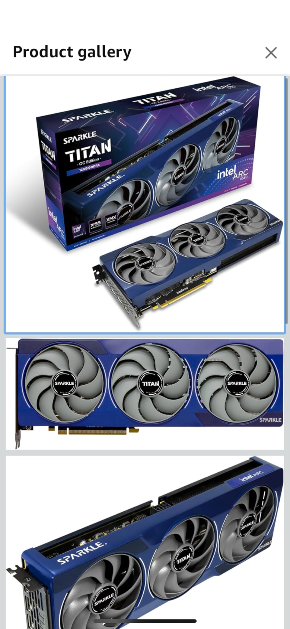 Sparkle Intel Arc B580 Titan OC, 12GB GDDR6, Torn Cooling 2.0, Axial Fan, Breathing Light, Metal Backplate, SB580T-12GOC customer photo 1