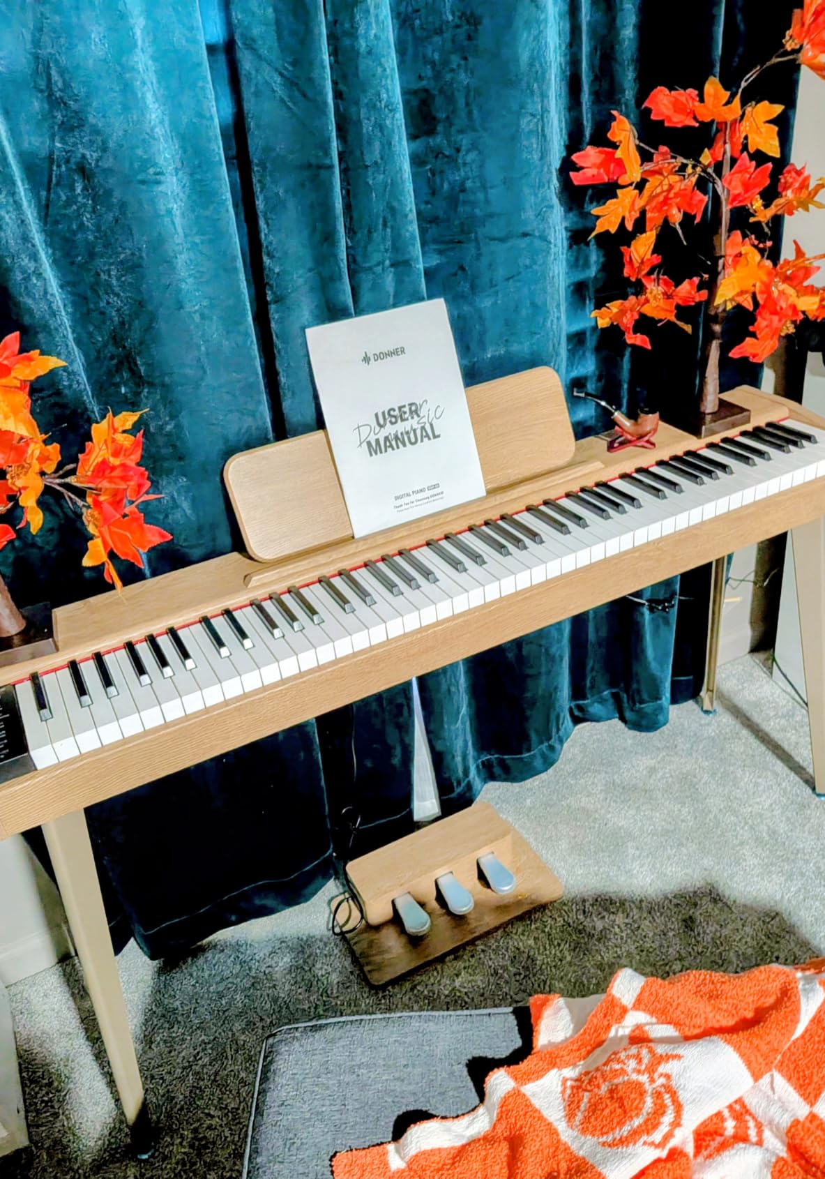 Donner OURA S100 Digital Piano with 88 Key Graded Hammer Weighted Keyboard for Beginner, Full Size Electric Piano Keyboard with Bluetooth, 3 Original Demos, LOCAL OFF, 2×10 W, Piano Three Pedal, Black customer photo 2