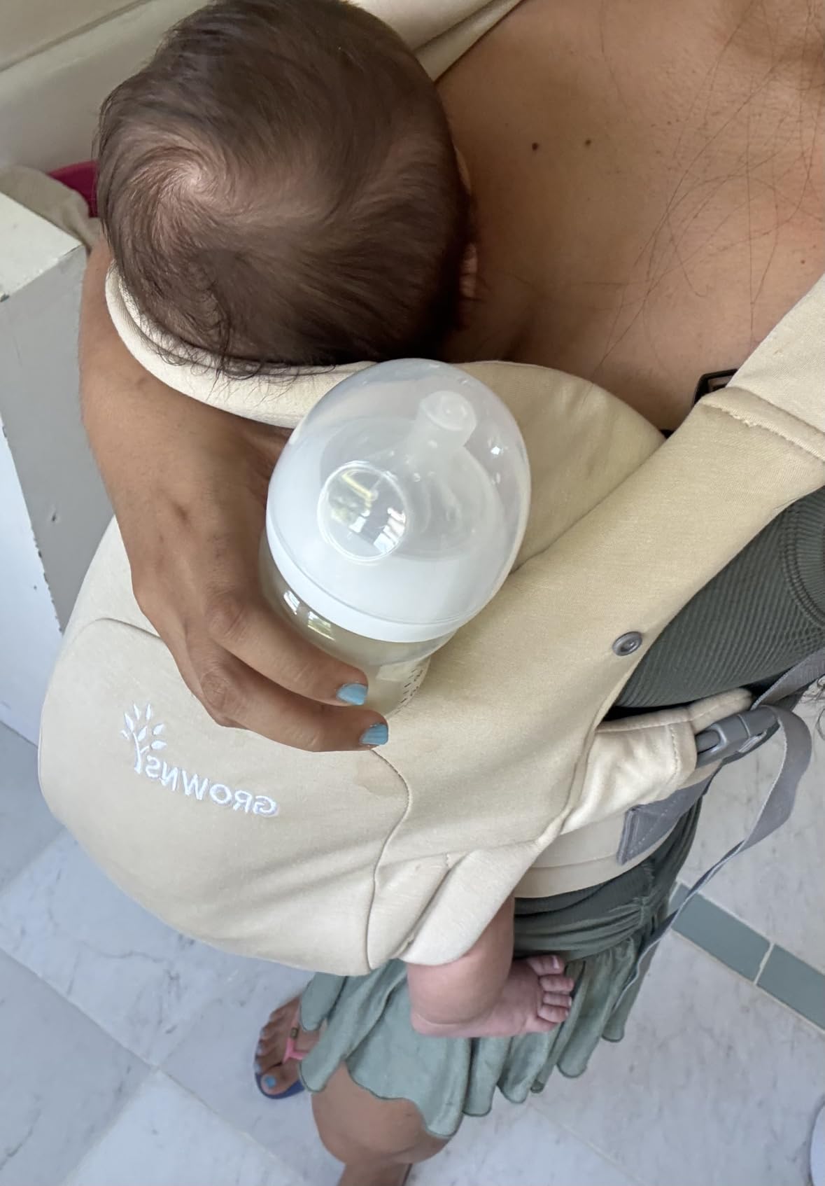 GROWNSY Newborn Carrier, Ergonomic, Cozy Baby Carrier, Cream customer photo 2