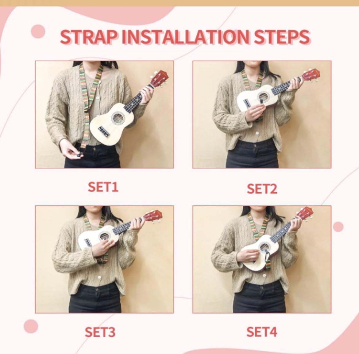 AODSK Concert 23 Inch Natural Ukulele, Starter Kit with Bag, Strap & Picks customer photo 1
