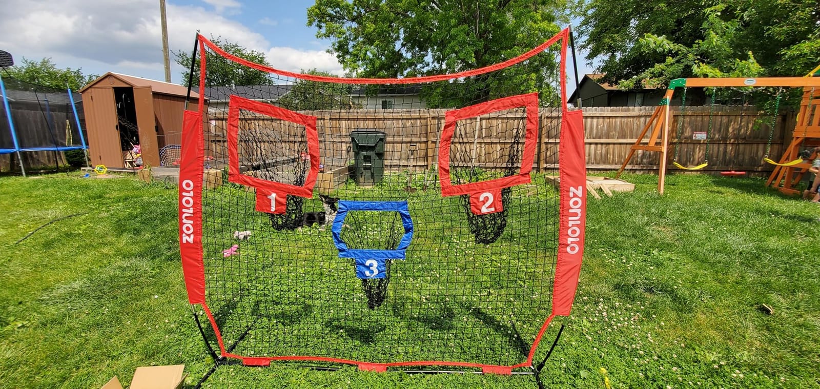 Zonlolo 6x6ft Football Training Net, Football Throwing Net with 3 Target Pockets, Portable QB Throwing Practice Equipment with Small Carry Bag,Most Suitable for Kids customer photo 2