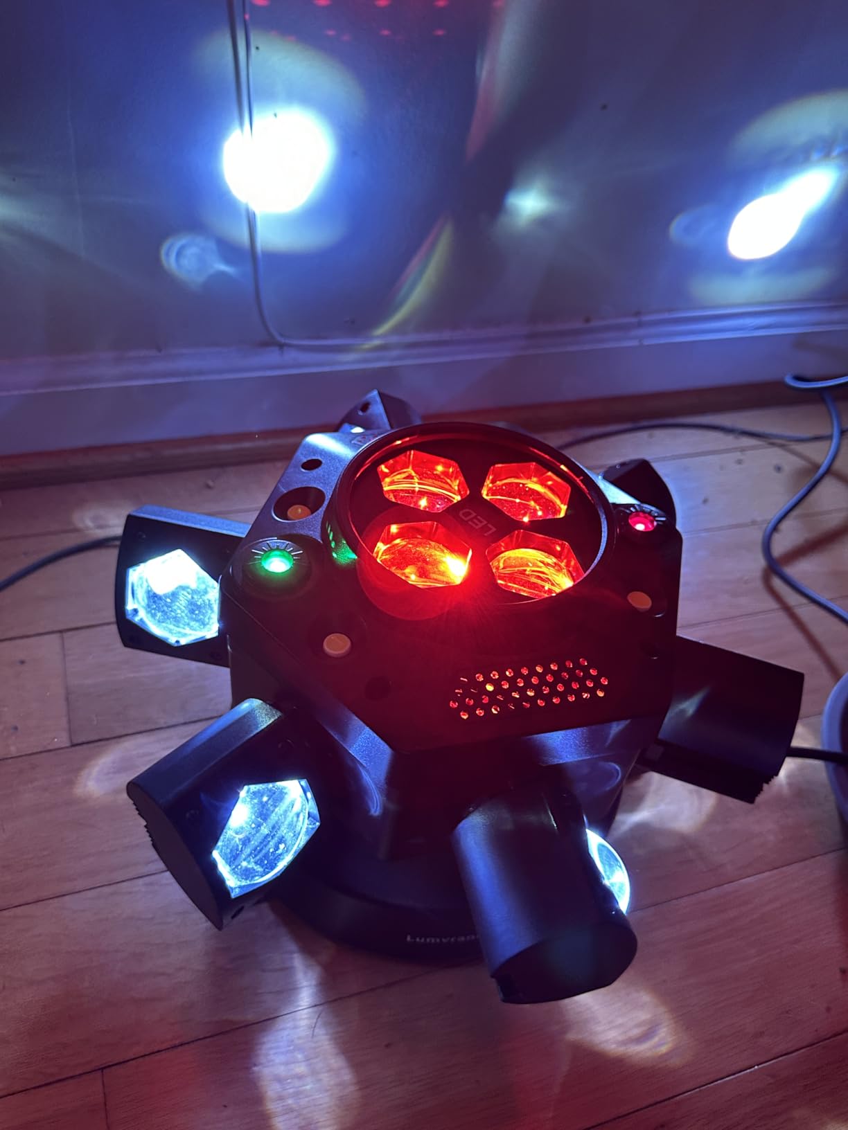 Moving Head DJ Lights 150W RGBW, 6-Arm Party Stage Light with Remote customer photo 2