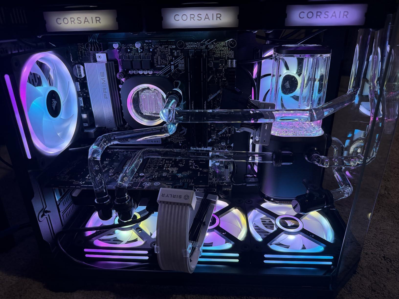 CORSAIR XH505i RX 360 RGB Custom Cooling Kit – XC7 CPU Water Block, XD6 Pump Reservoir, 3X RX120 RGB Fans, XR5 360mm Radiator, System Hub Included – Black customer photo 2