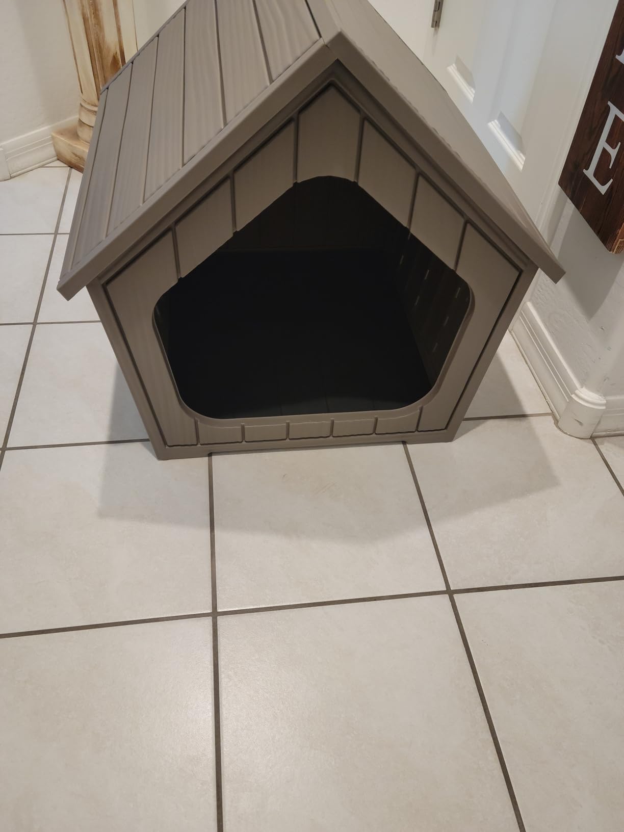 Bifanuo Large Dog House for Outdoor & Indoor, Waterproof Puppy Shelter with Air Vents & Elevated Floor, Easy Assemble Sturdy Dog Kennel for Large Dogs(Grey,36.2''L×38''W×38''H) customer photo 1