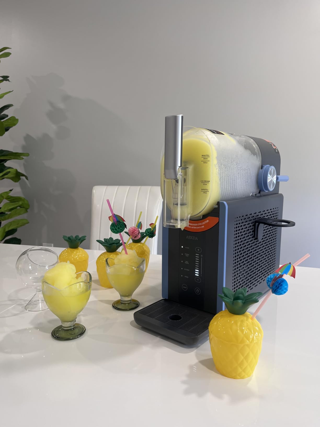 Slushie Machine for Home, 66oz Smart Frozen Drink Maker, 5 Programs & Clean Mode, No-Ice-Needed Slushy Maker for Margaritas, Smoothies, Milkshakes, Cocktails, and Soft Serve Ice Cream (Blue) customer photo 2