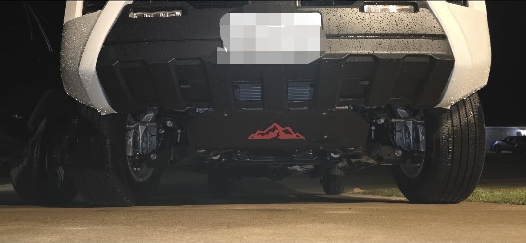 Engine Front Skid Plate Compatible with 2024-2025 Toyota Tacoma 2WD & 4WD, Fits Gas Models Only, Designed with Oil Drain Access, Under Splash Shield Direct Bolt-On Installation with Hardware Kit (Red) customer photo 1