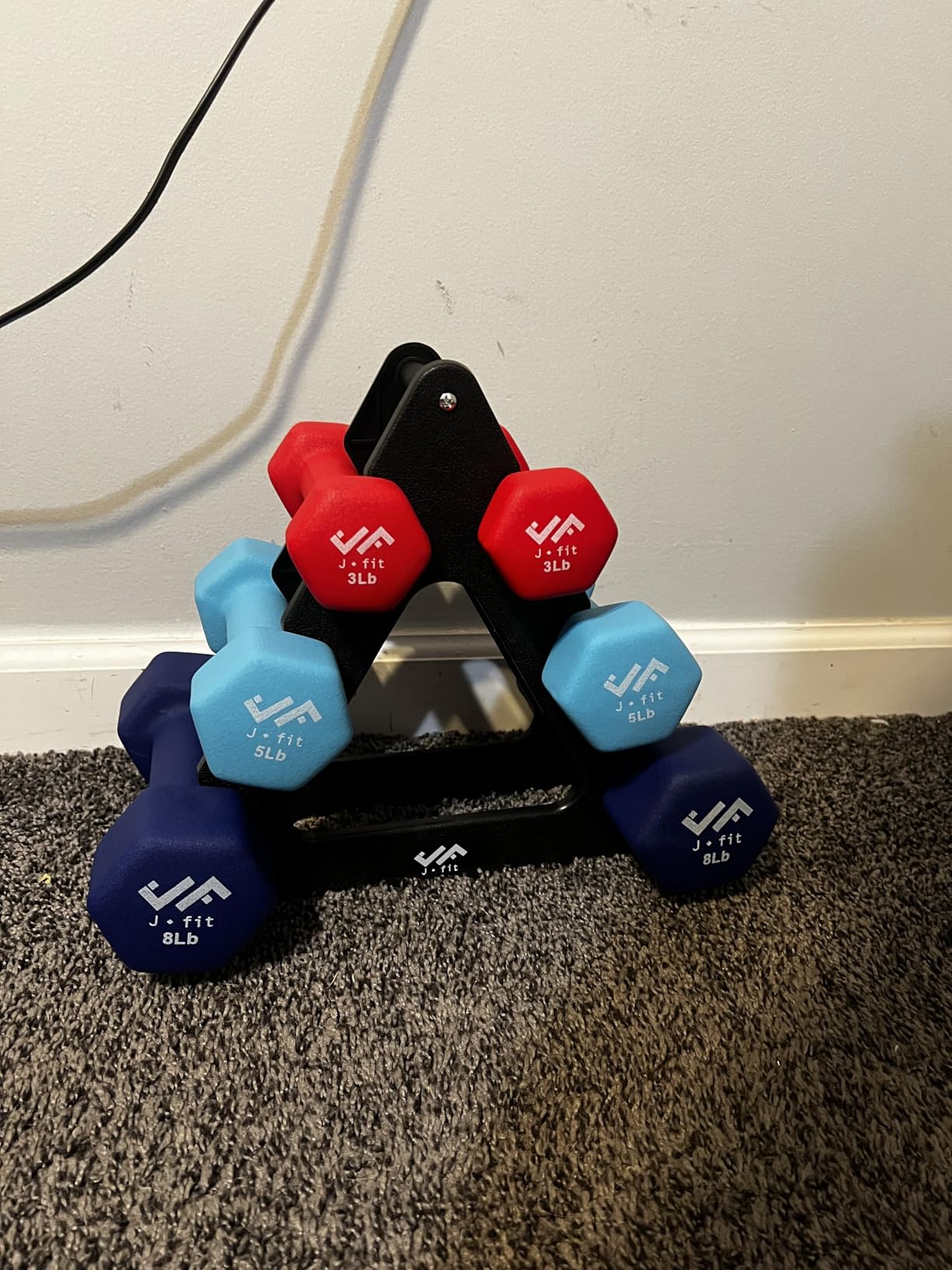 JFIT Dumbbell Pairs or Sets – Neoprene & Vinyl Coated Hand Weights for Home Gym, Strength Training, Aerobics, Cardio Exercise and Fitness customer photo 2