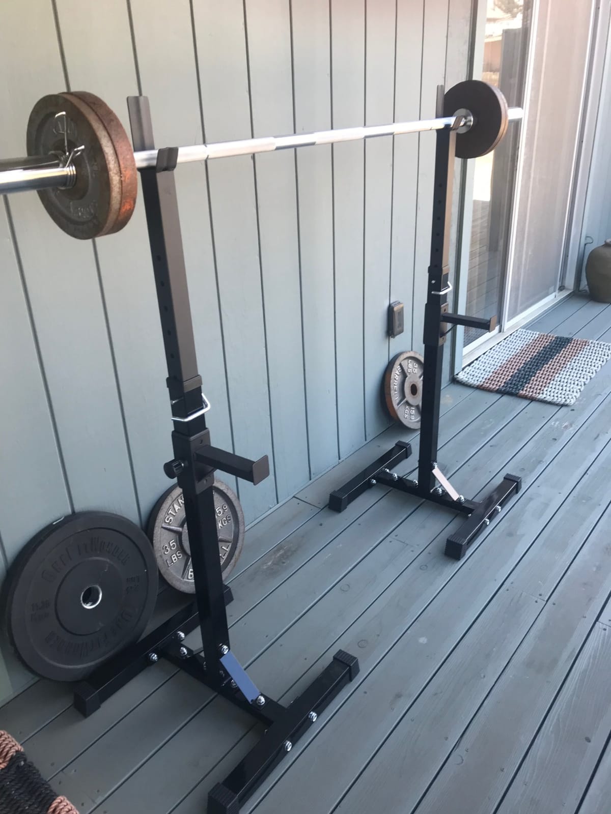 Yaheetech Adjustable Squat Rack Pair, Barbell Bench Press Stands, Home Gym customer photo 1