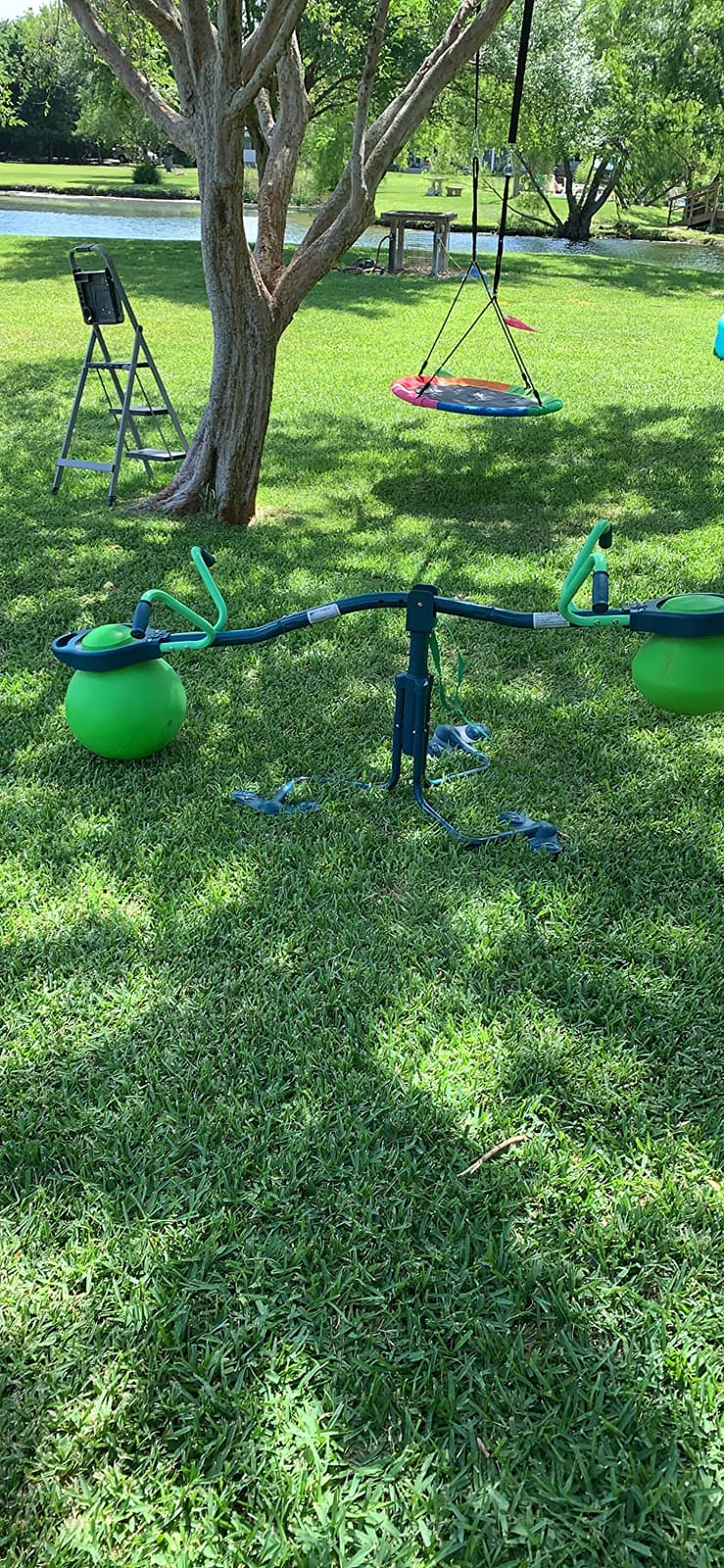 TP Toys Spiro Spin Teeter Totter - Bounces and Spins 360 Degrees, Blue/Green customer photo 1