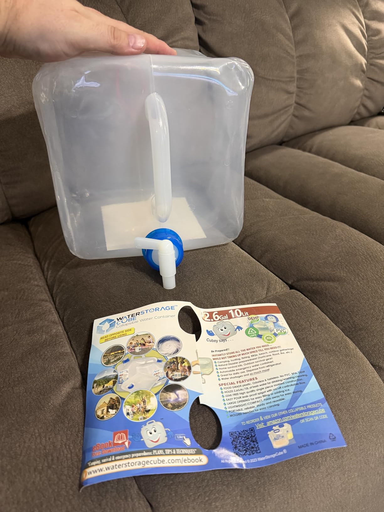 WaterStorageCube Collapsible Water Container with Spigot (2.6 Gal (2-Pack)) customer photo 2