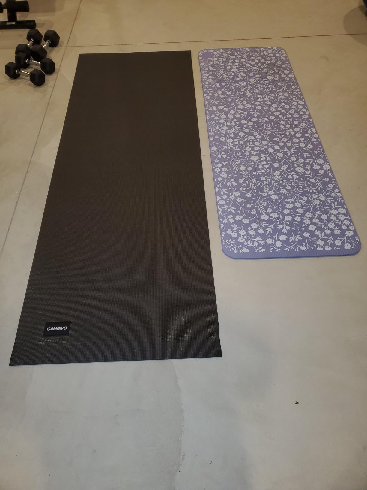 CAMBIVO Extra Long Wide Yoga Mat, Thick PVC Workout Mat customer photo 2
