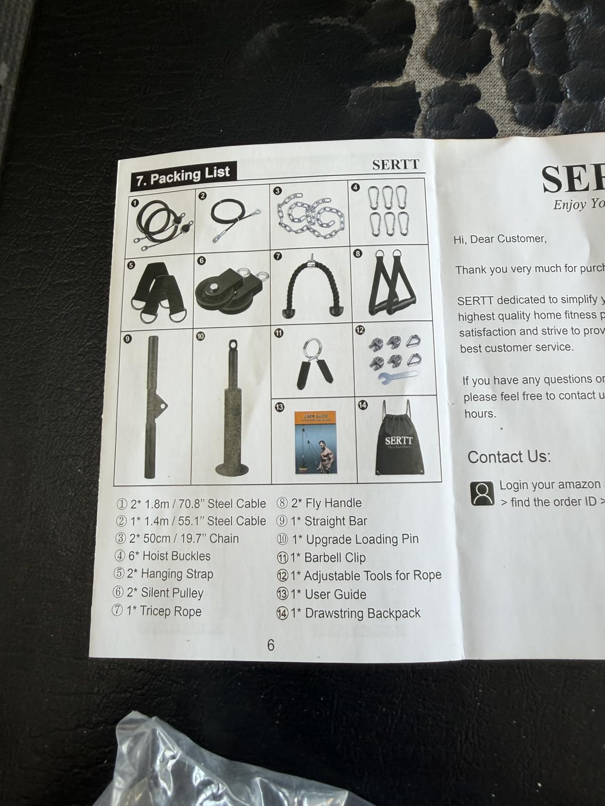 SERTT Weight Cable Pulley System Gym, Upgraded Cable Pulley Attachments for LAT Pull Down, Biceps Curl, Tricep, Arm Workouts - Home Gym Add On Equipment customer photo 2