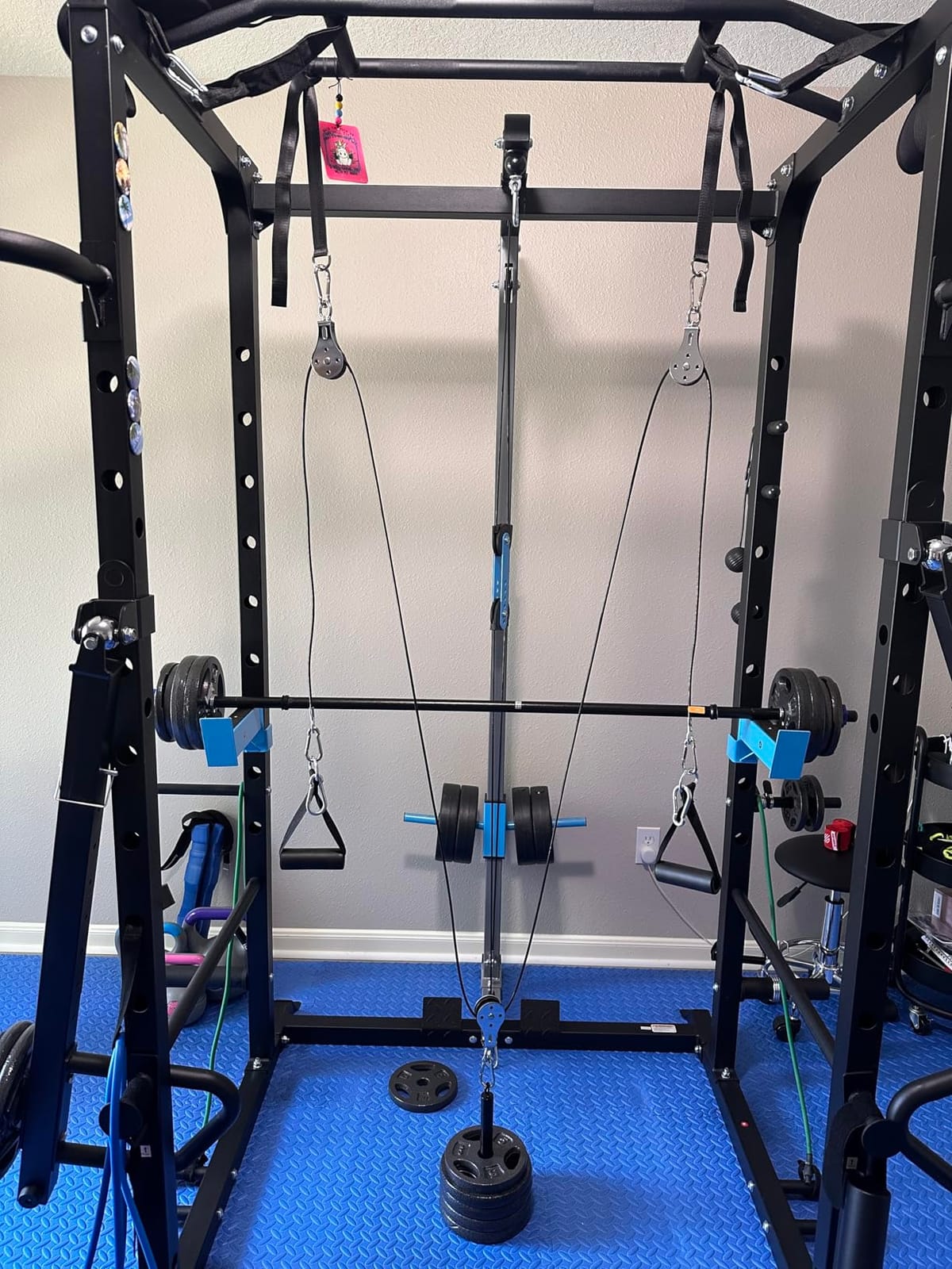 Weight Cable Pulley System Gym, Cable Weight Pulley System Attachments for Home Gym with Handle Pulley System Gym LAT Pull Down, Biceps Curl Workout customer photo 2
