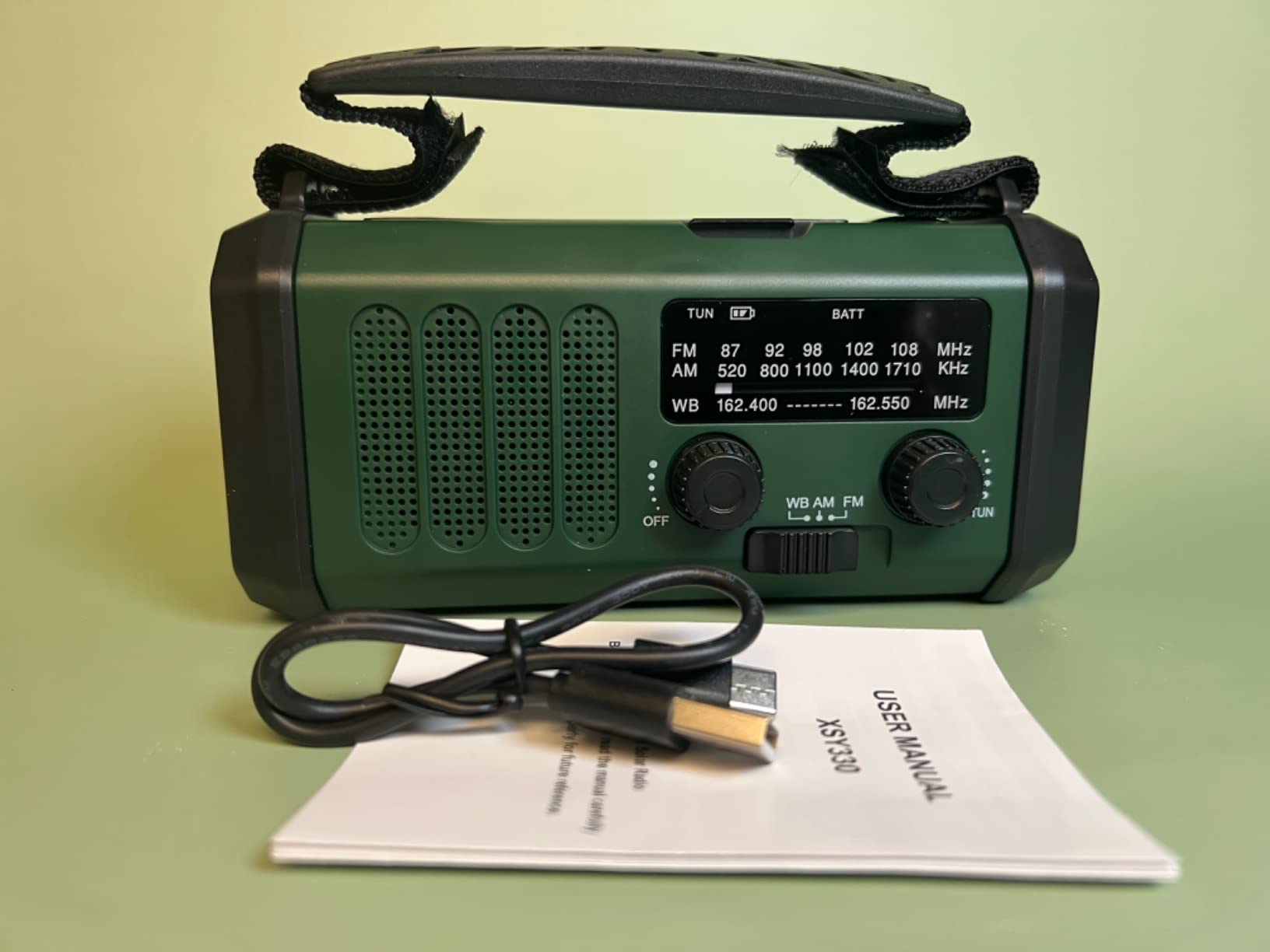 NOAA Emergency Weather Radio,Best Portable 10000mAh Battery/Hand Crank/Solar Powered AM/FM Wind Up Radios,Type-C Phone Charger,Flashlight,Reading Lamp,Compass,SOS Survival Alert,Power Outages Outdoor customer photo 1