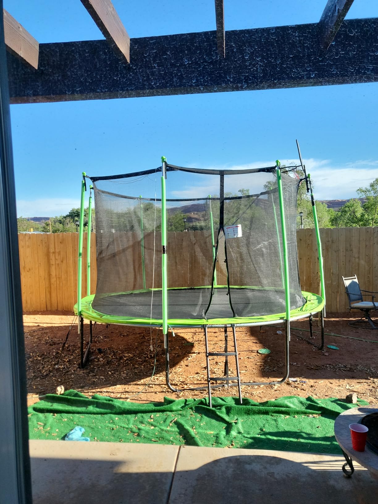 LHX 8 10 12 14 15 16FT Tranpoline Outdoor 1500LBS with Basketball Hoop, Light and Sprinkler, Large Heavy Duty Round Recreational Tranpoline for Kids and Adults for Family Backyard Fun, ASTM Approved customer photo 2